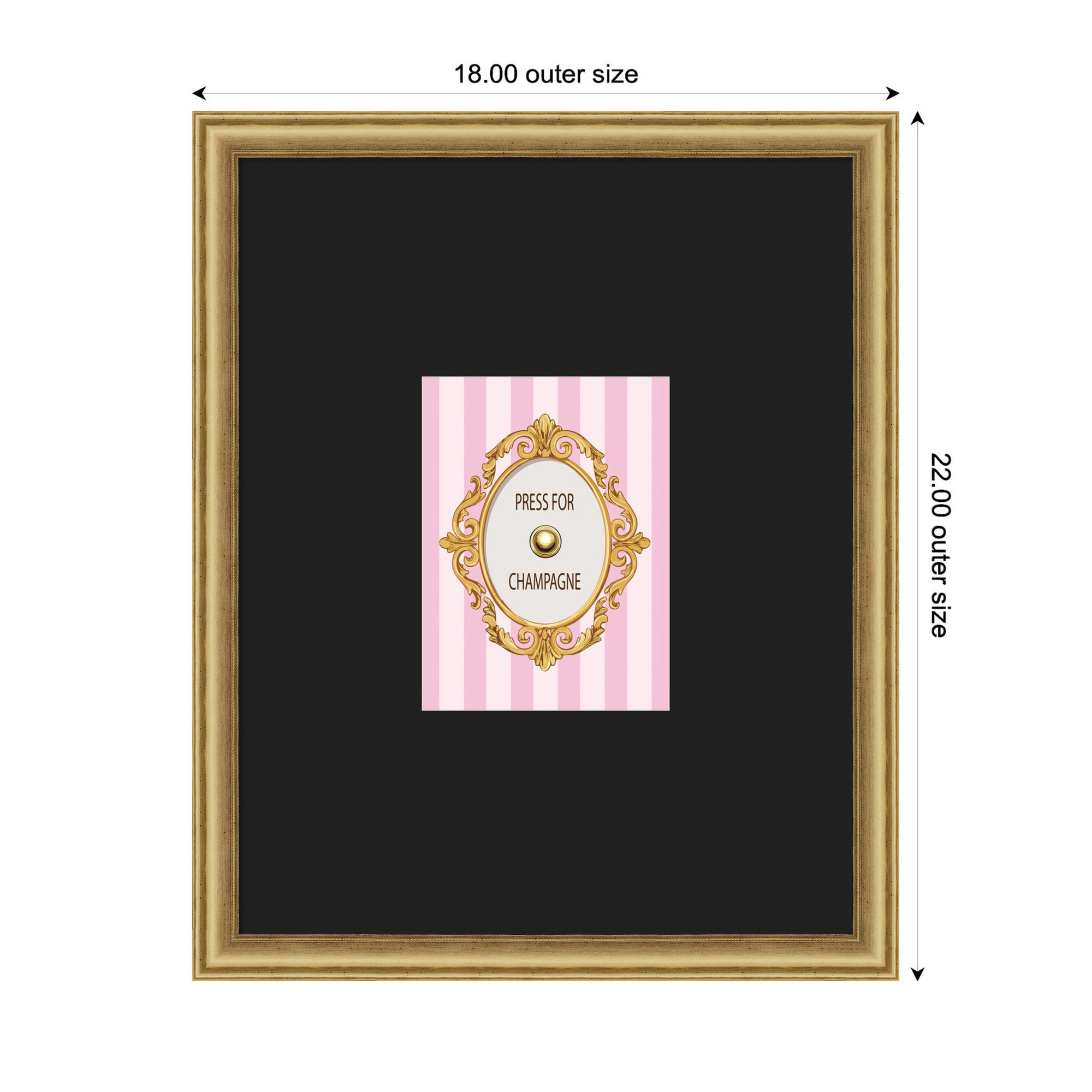 Framed Art 18x22 Salon Scoop Gold 2