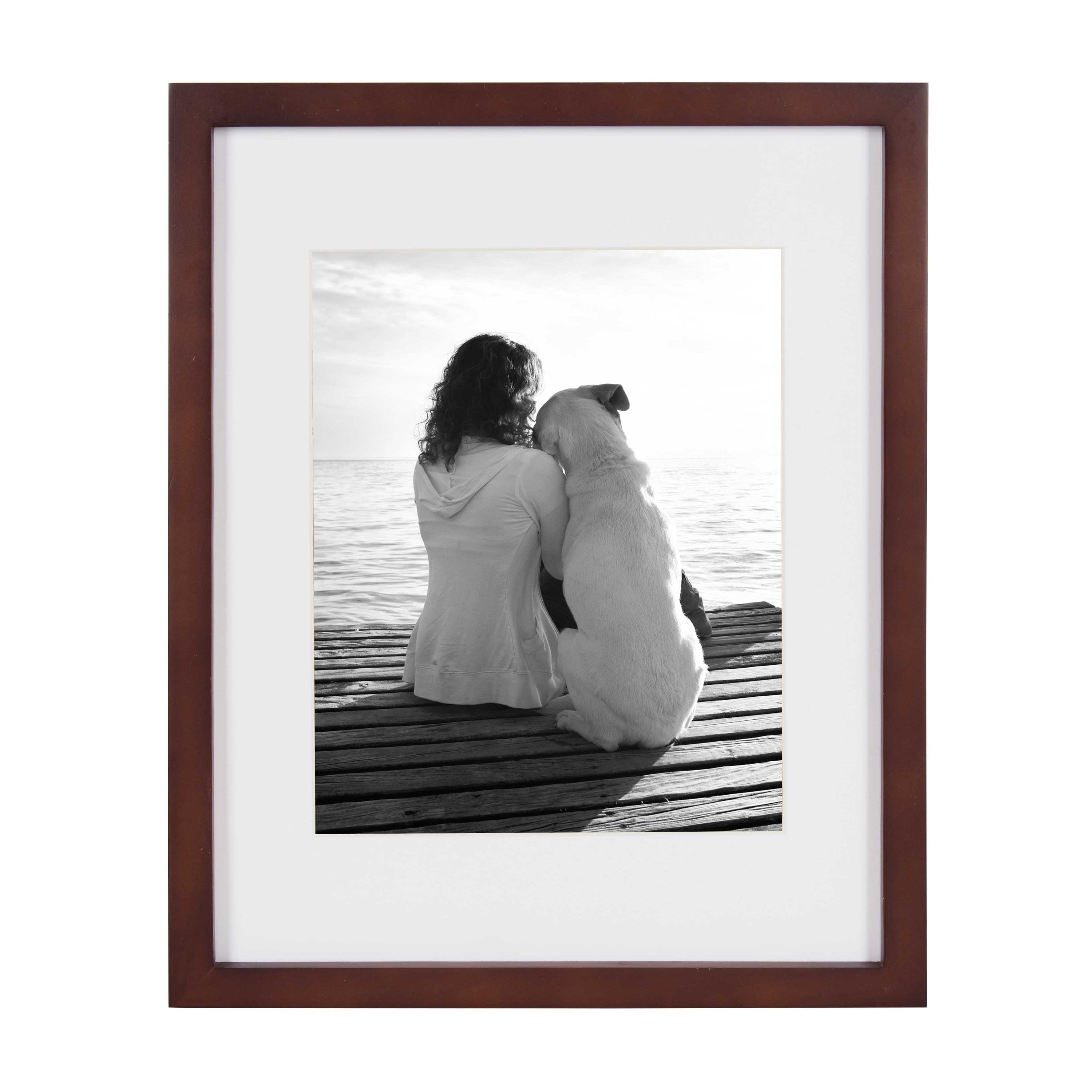 Wall Frame Walnut Brown 11x14 matted to 8x10 2