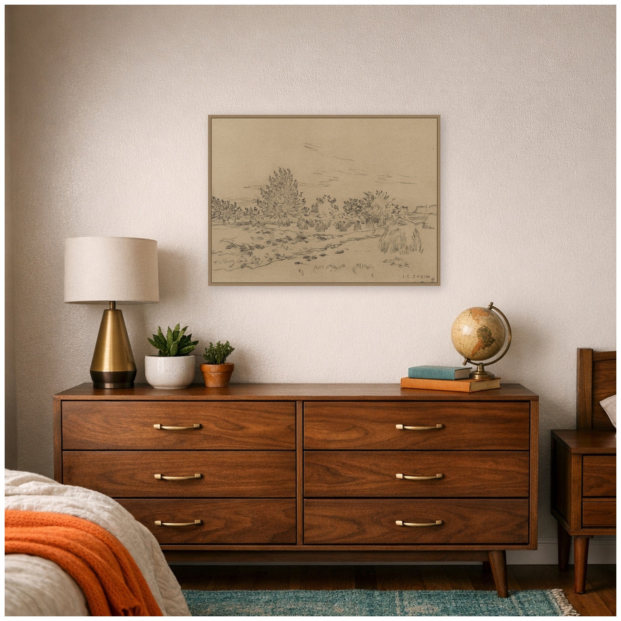 Framed Canvas 38x28 Sylvie Dark Gold 5