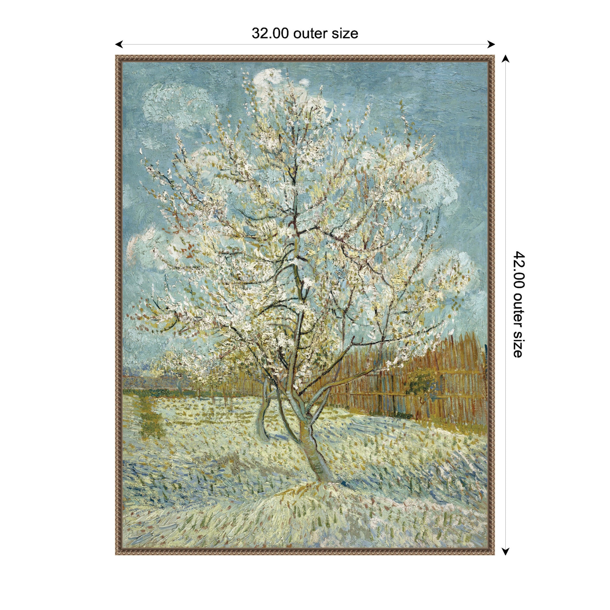 Framed Canvas 32x42 Sylvie Beaded Dark Gold 2