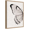 Sylvie Minimal Butterfly Watercolor Diptych Woven Neutral Linen Left Framed Canvas by The Creative Bunch Studio