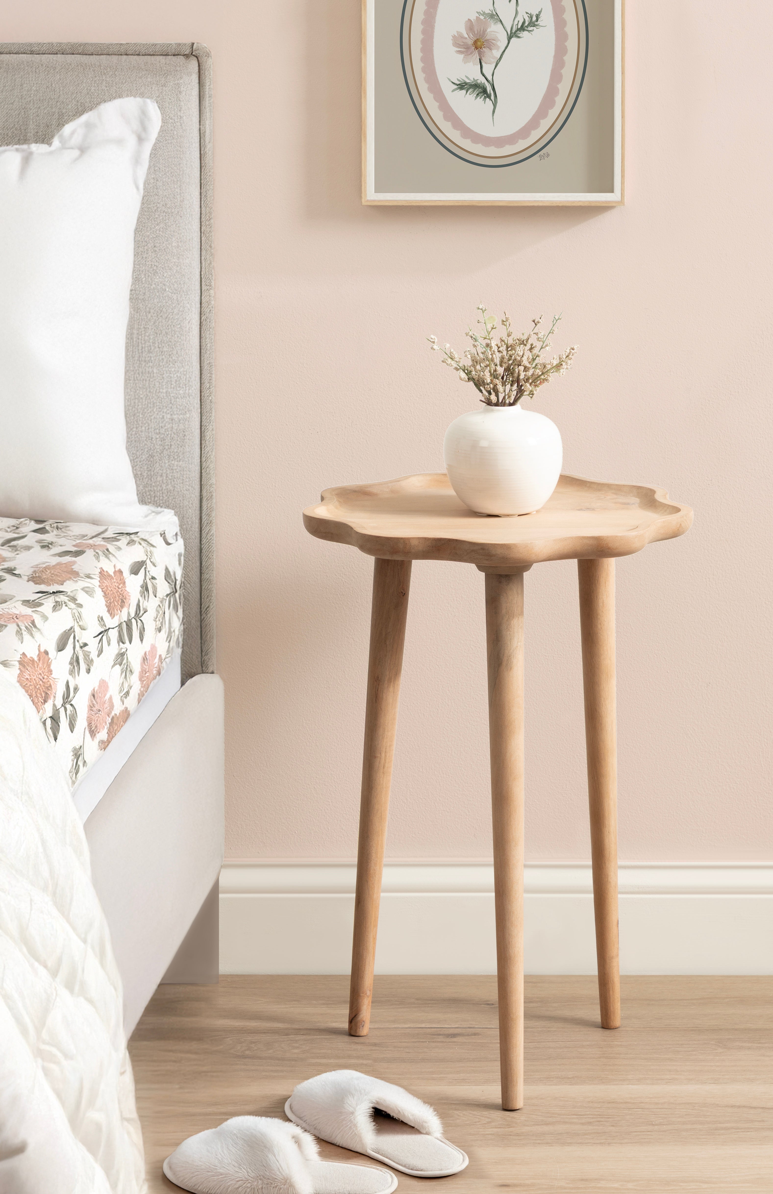 Side Table Natural Beige 15x15x22 7
