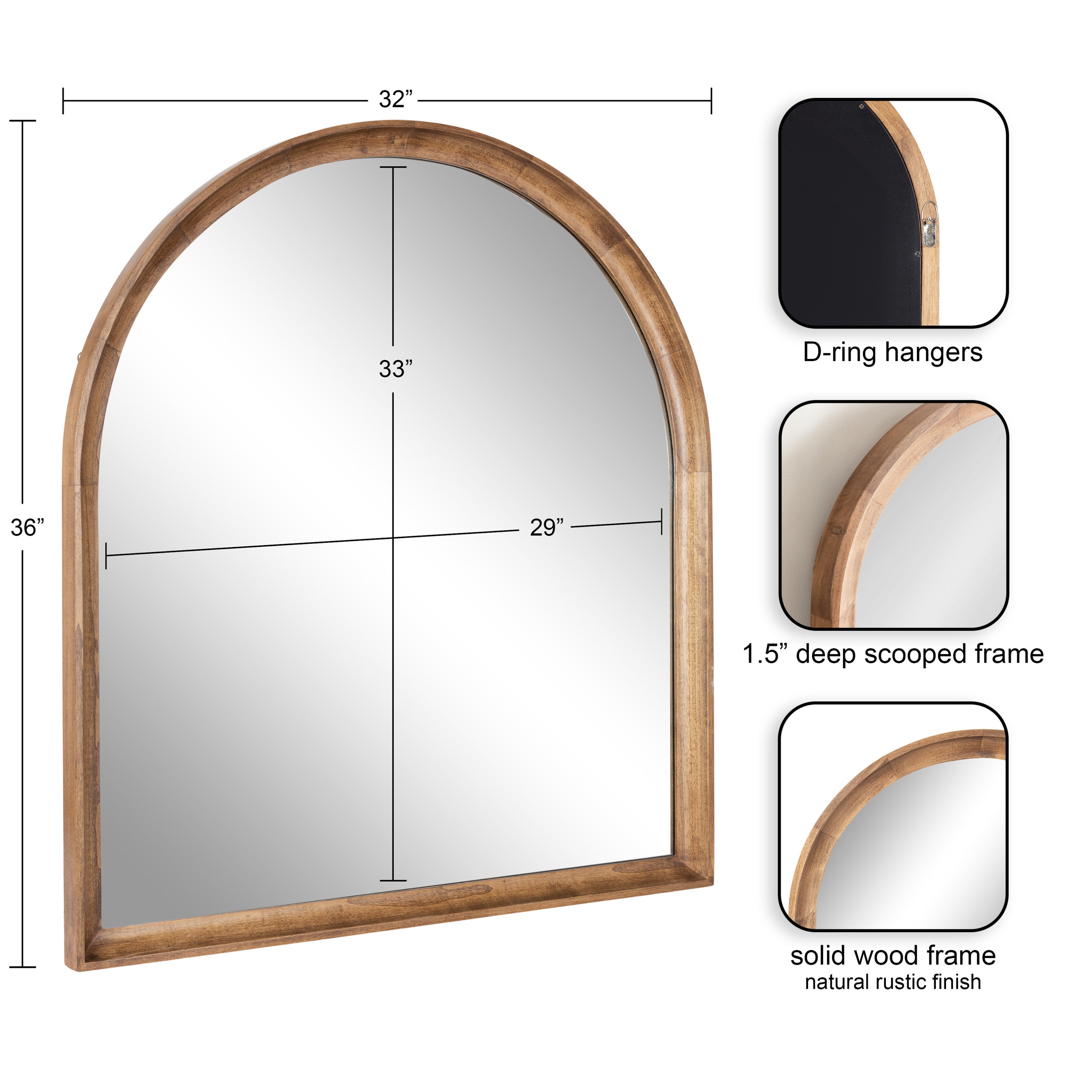 Arch Mirror Rustic Brown 32x36 2