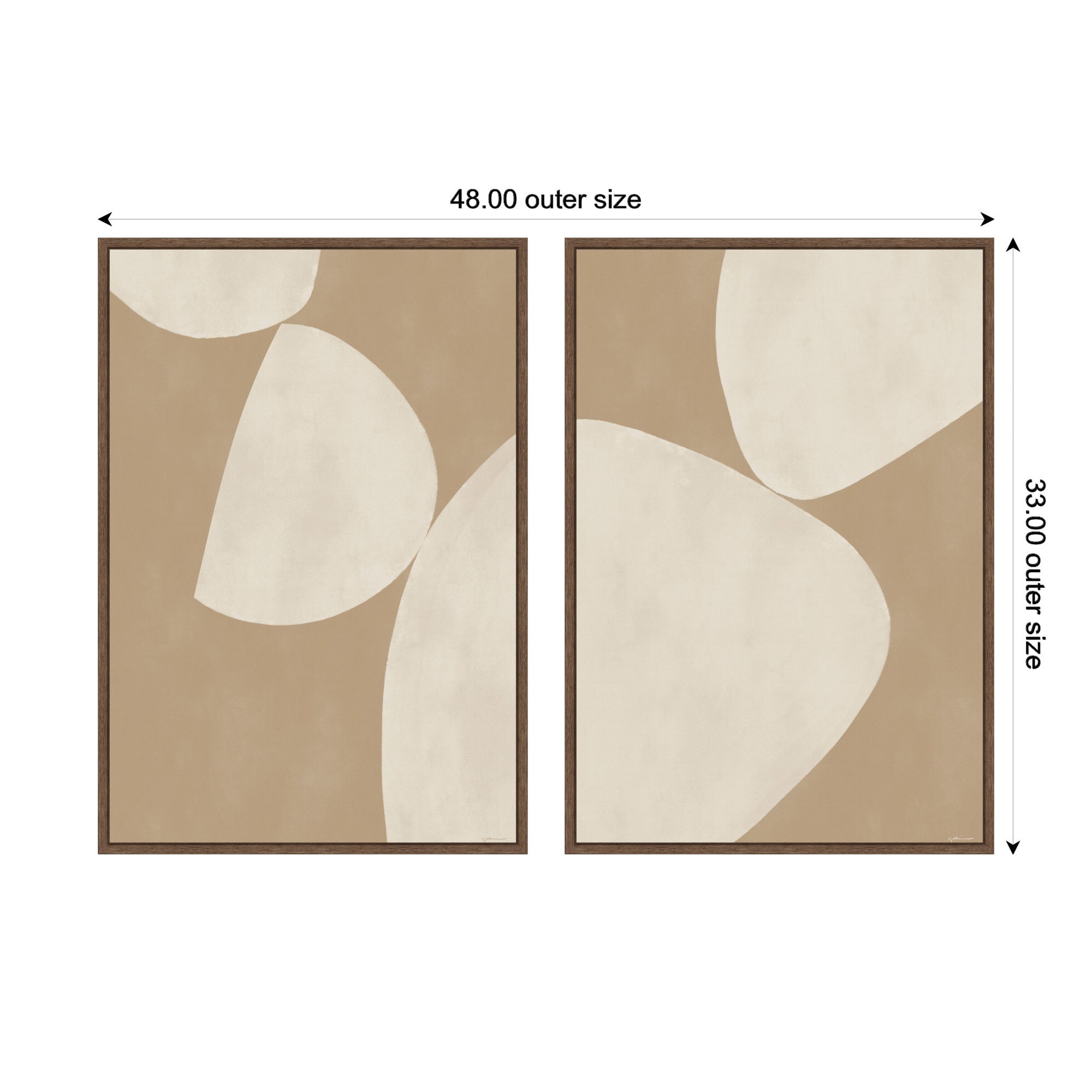 Art Set 2 Piece Set 23x33 Sylvie Walnut 2