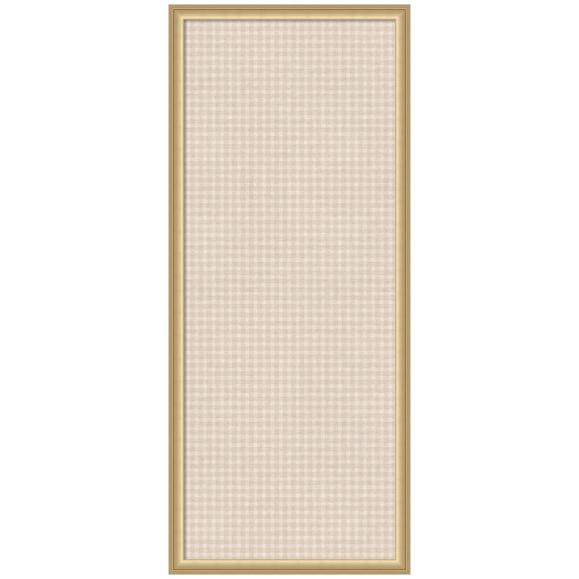 Framed Fabric Pinboard Mini Gingham Neutral Linen Wall Organization