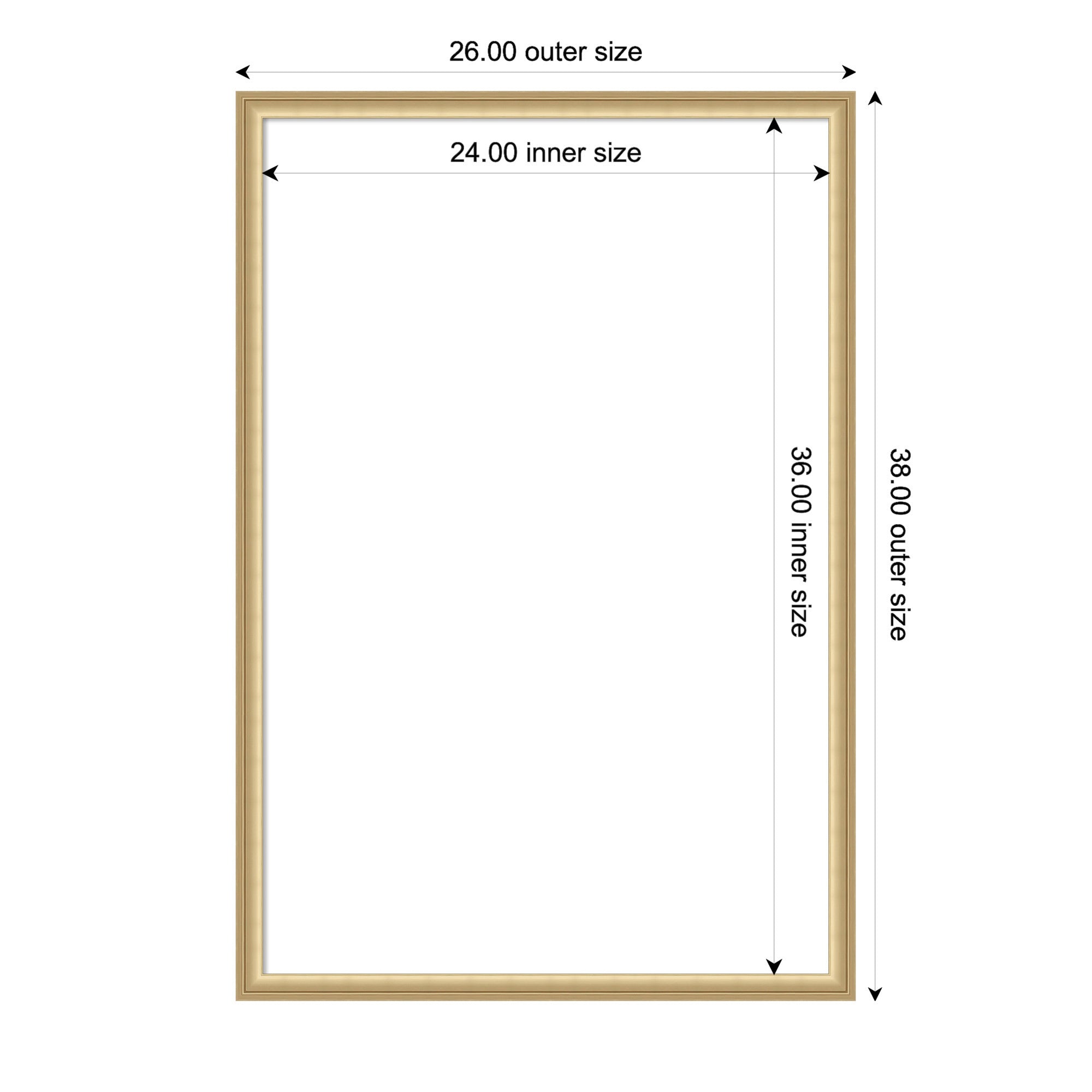 Dry Erase Board Florence Gold 26x38 2