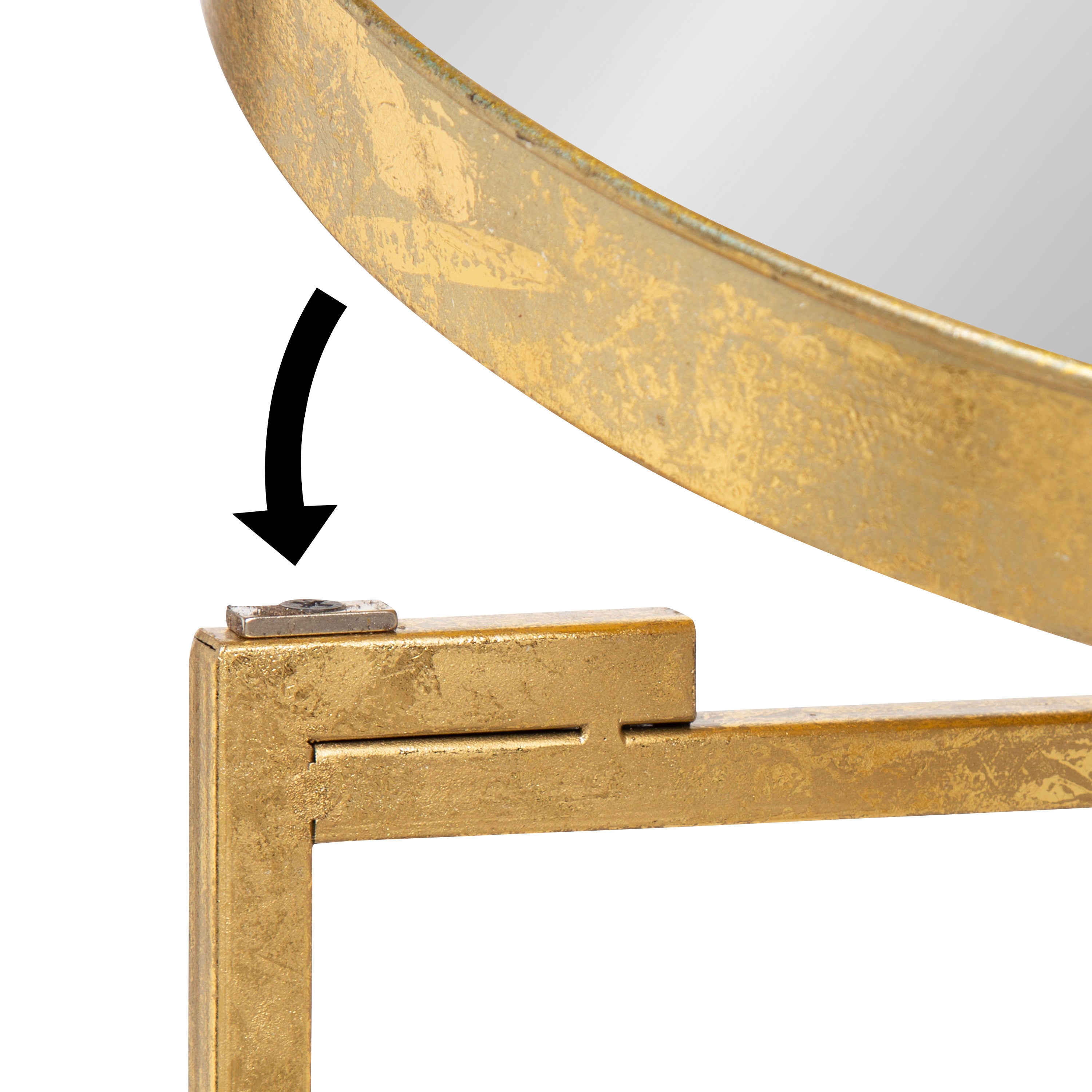 Tea Table Gold Mirror 14x14x26 5