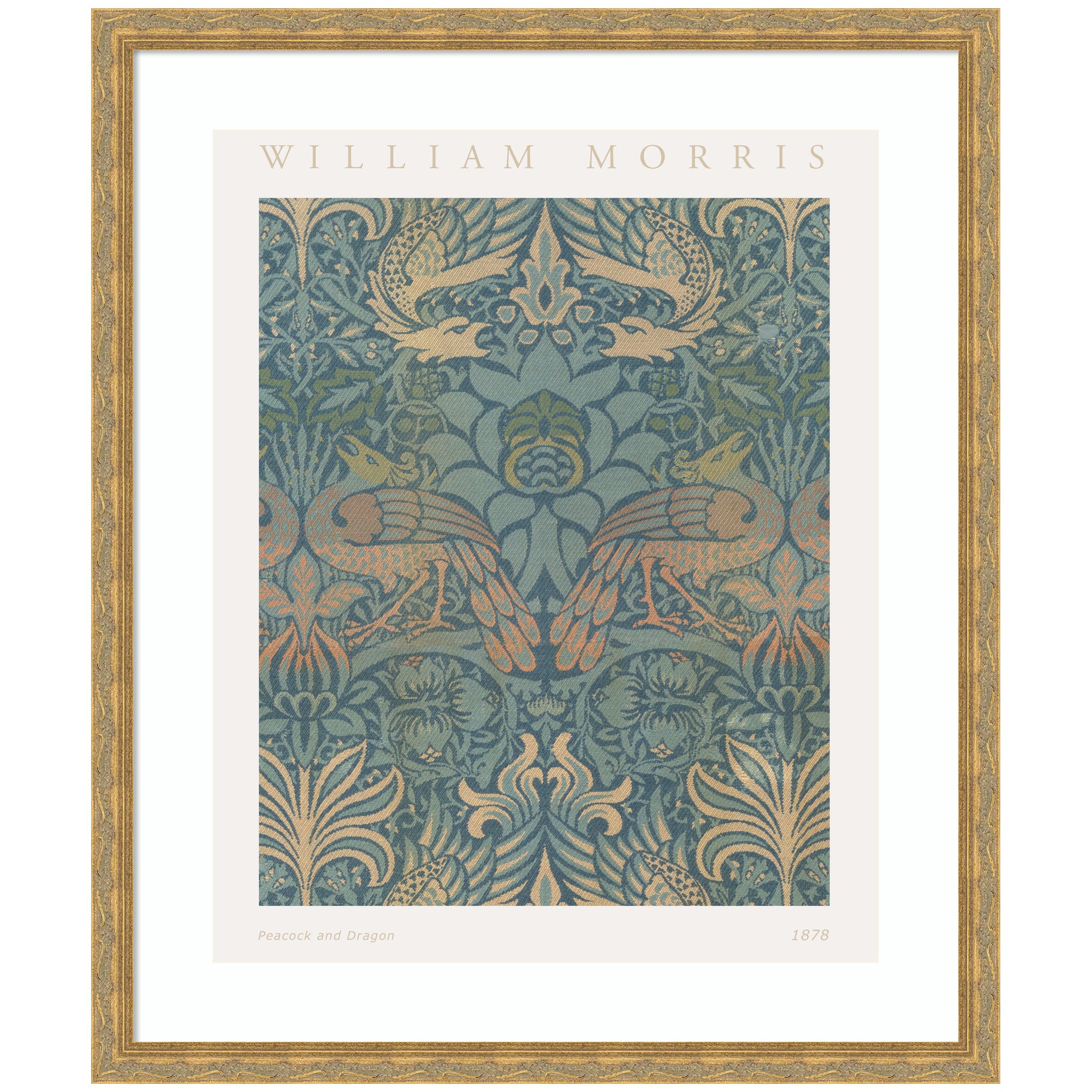Framed Art Poster William Morris Peacock and Dragon 1878 by The Art Institute of Chicago
