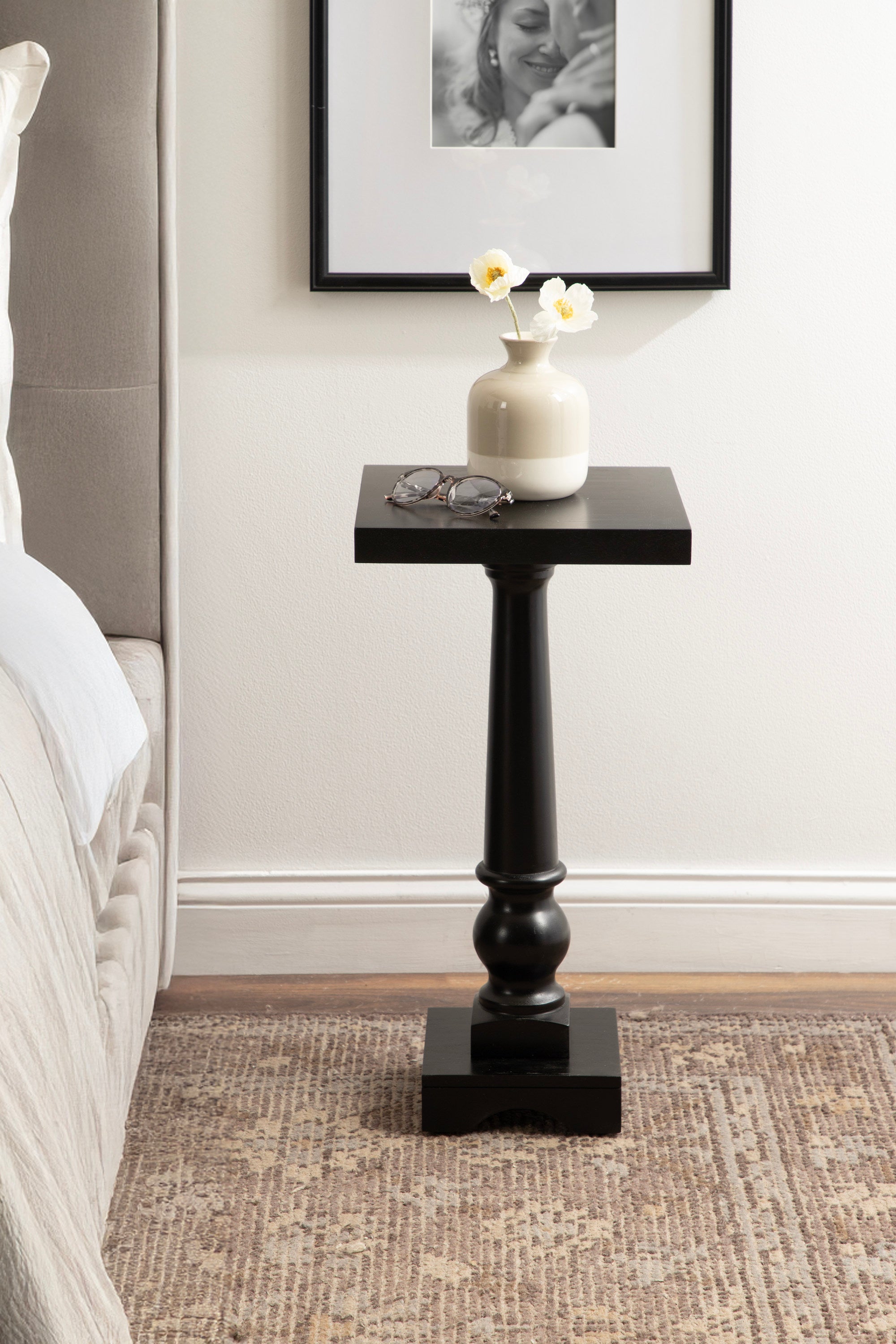 Side Table Black 12x12x25 8