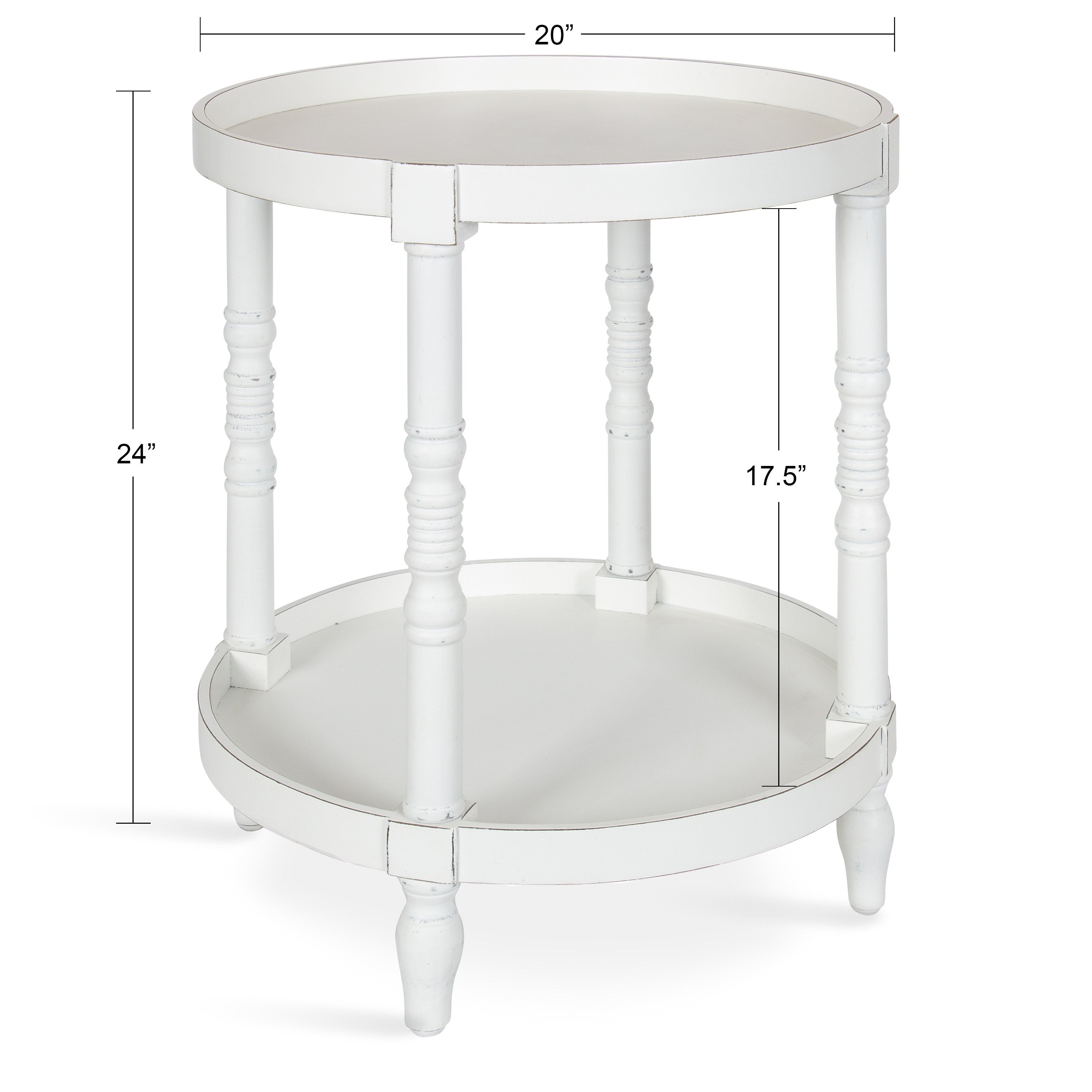Side Table White 20x20x24 2