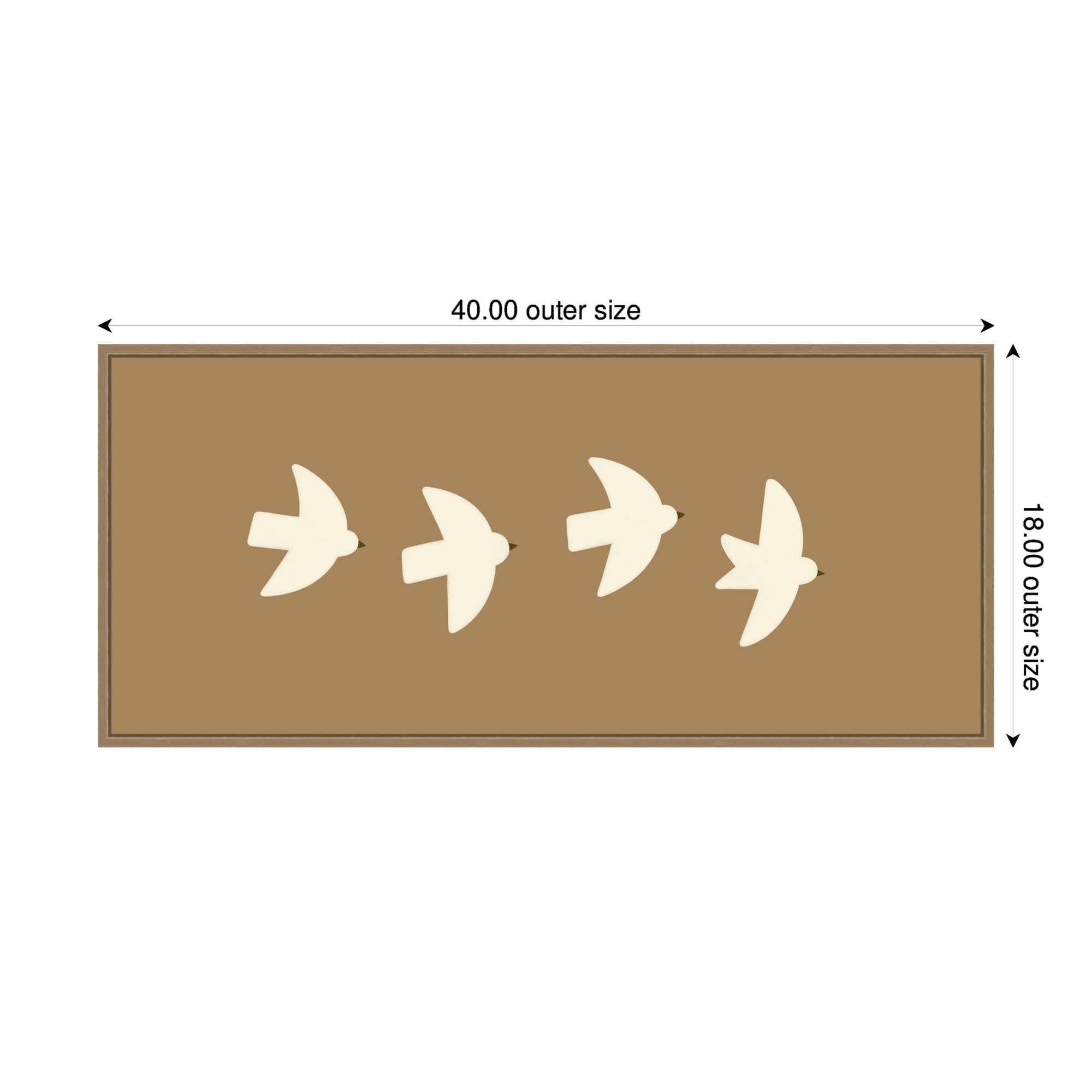 Minimalist Birds Panel 2 Brown by Laura Moss Framed Canvas Wall Art Print