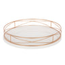 Mendel Round Tray with Decorative Metal Rim