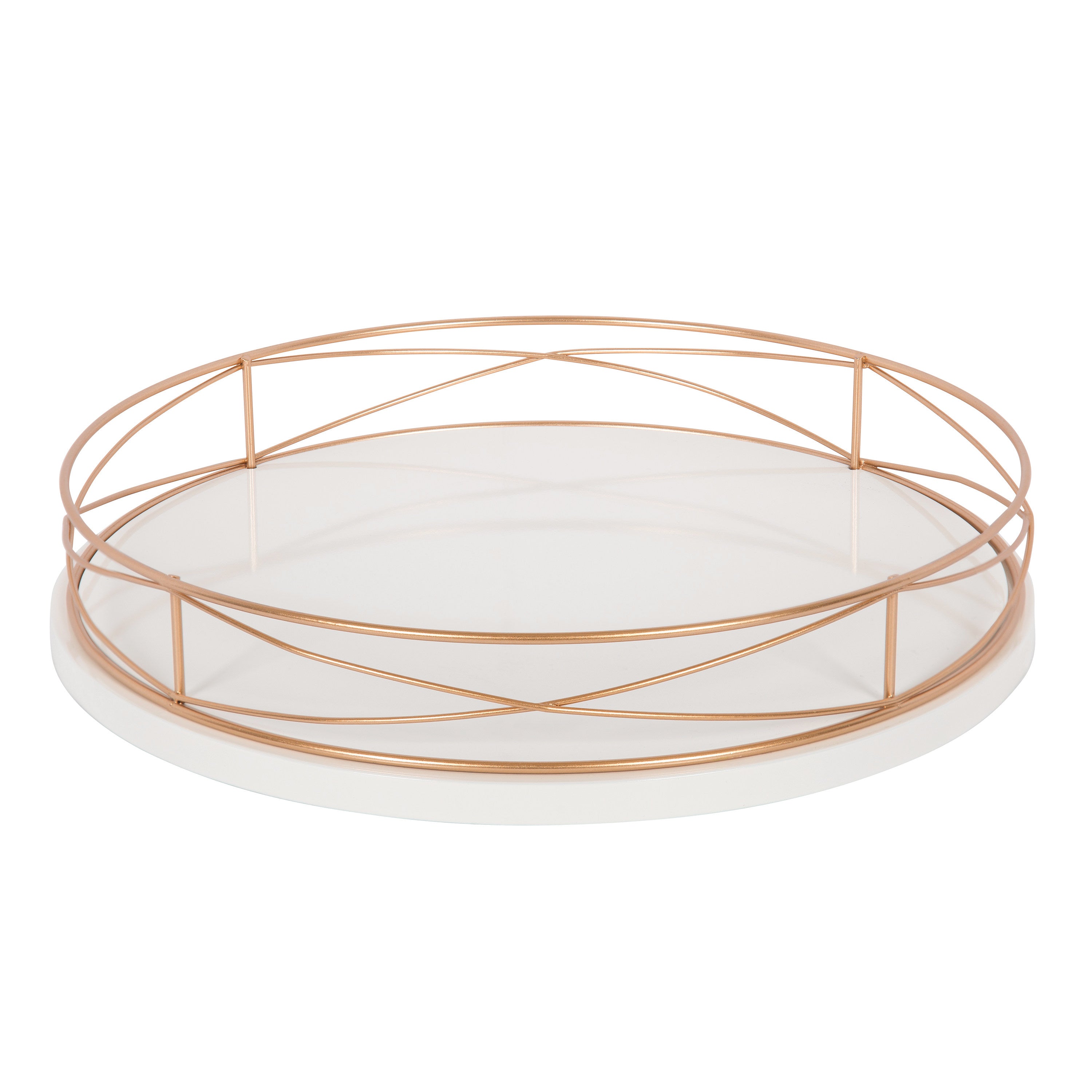 Single Tray White Rose Gold 14" Diameter 1