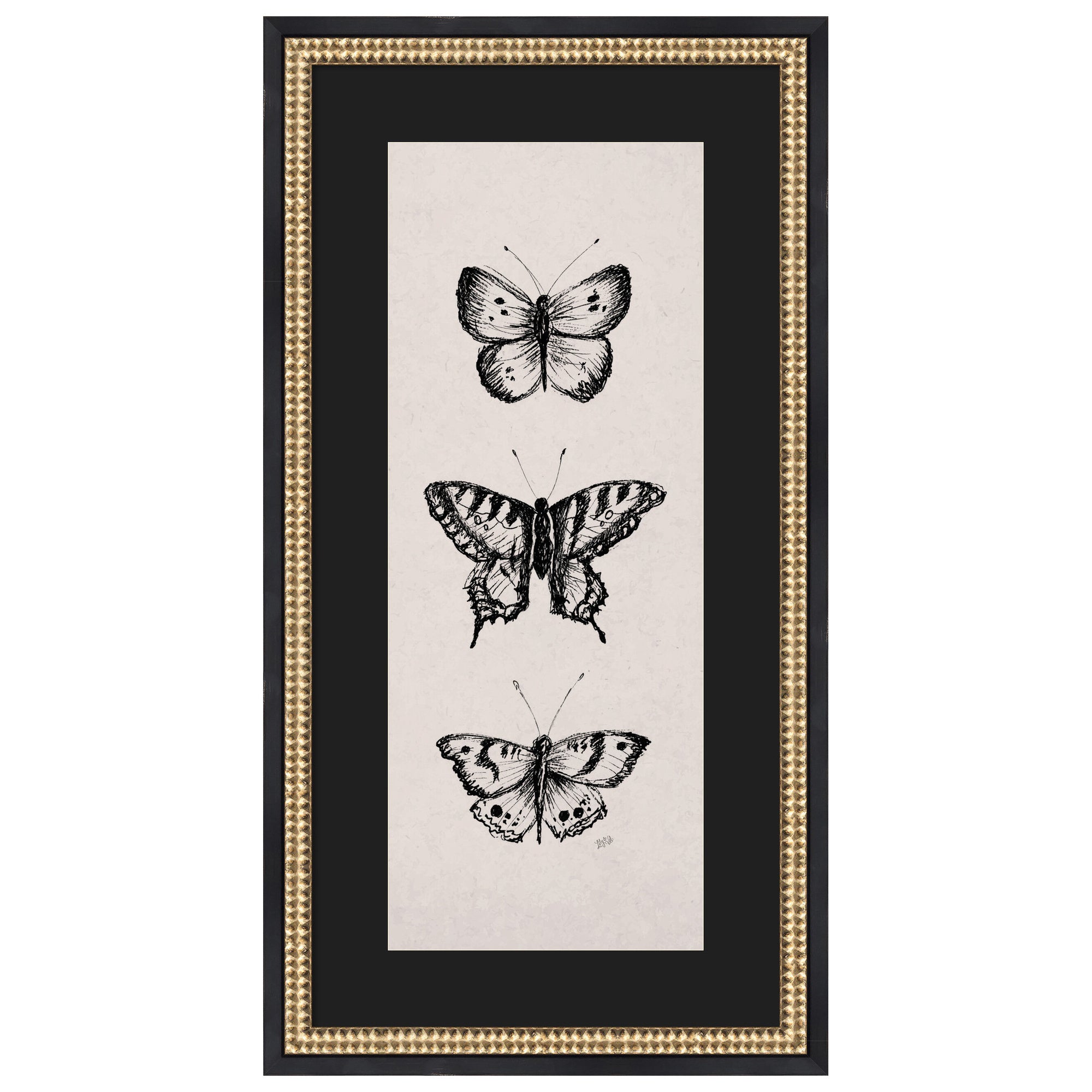 Framed Art 14x26 Green Matted to 8x20 Castellan Black 1