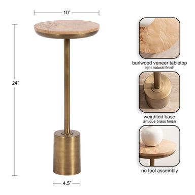 Side Table Gold 10x10x24 2