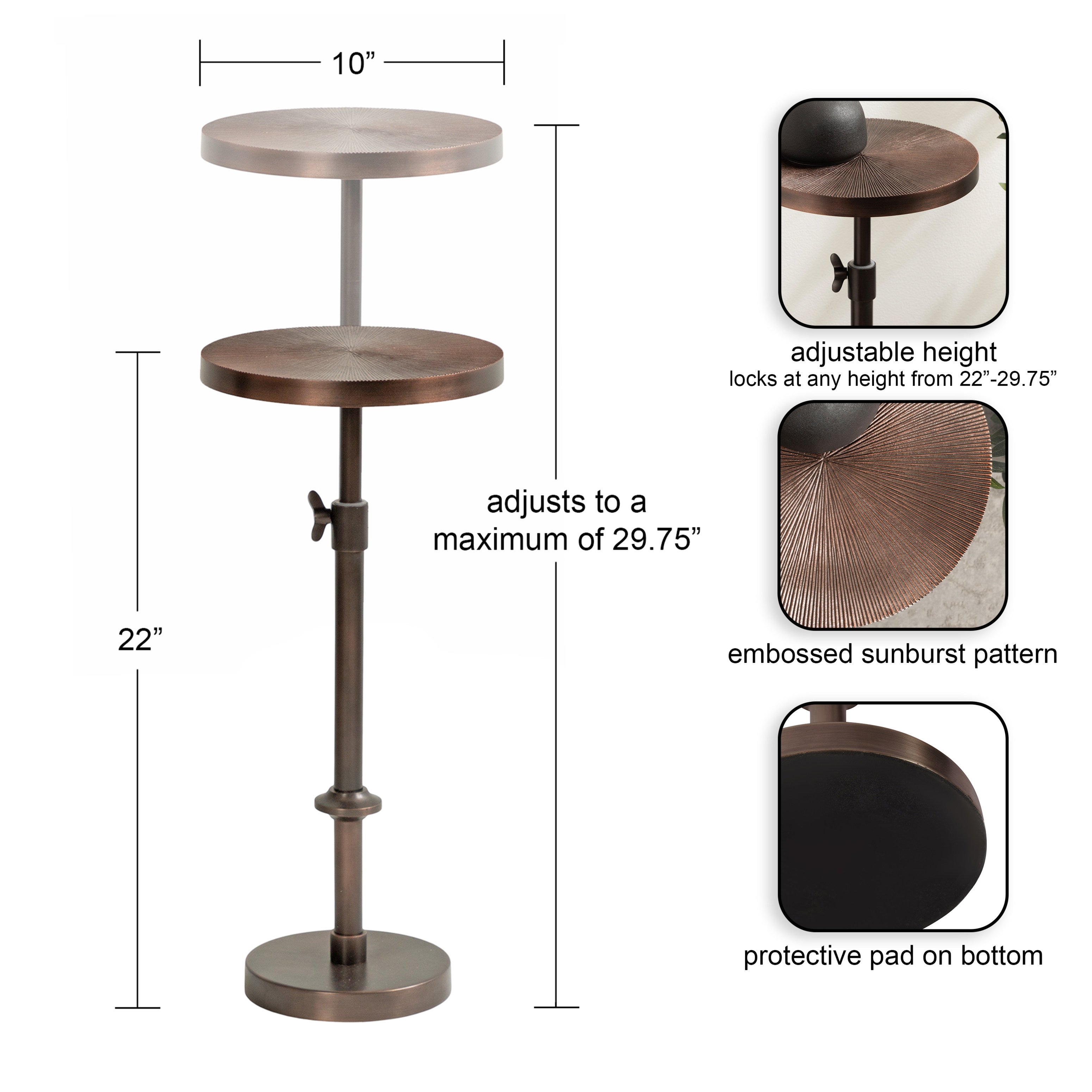 Drink Table Bronze 10x10x30 2