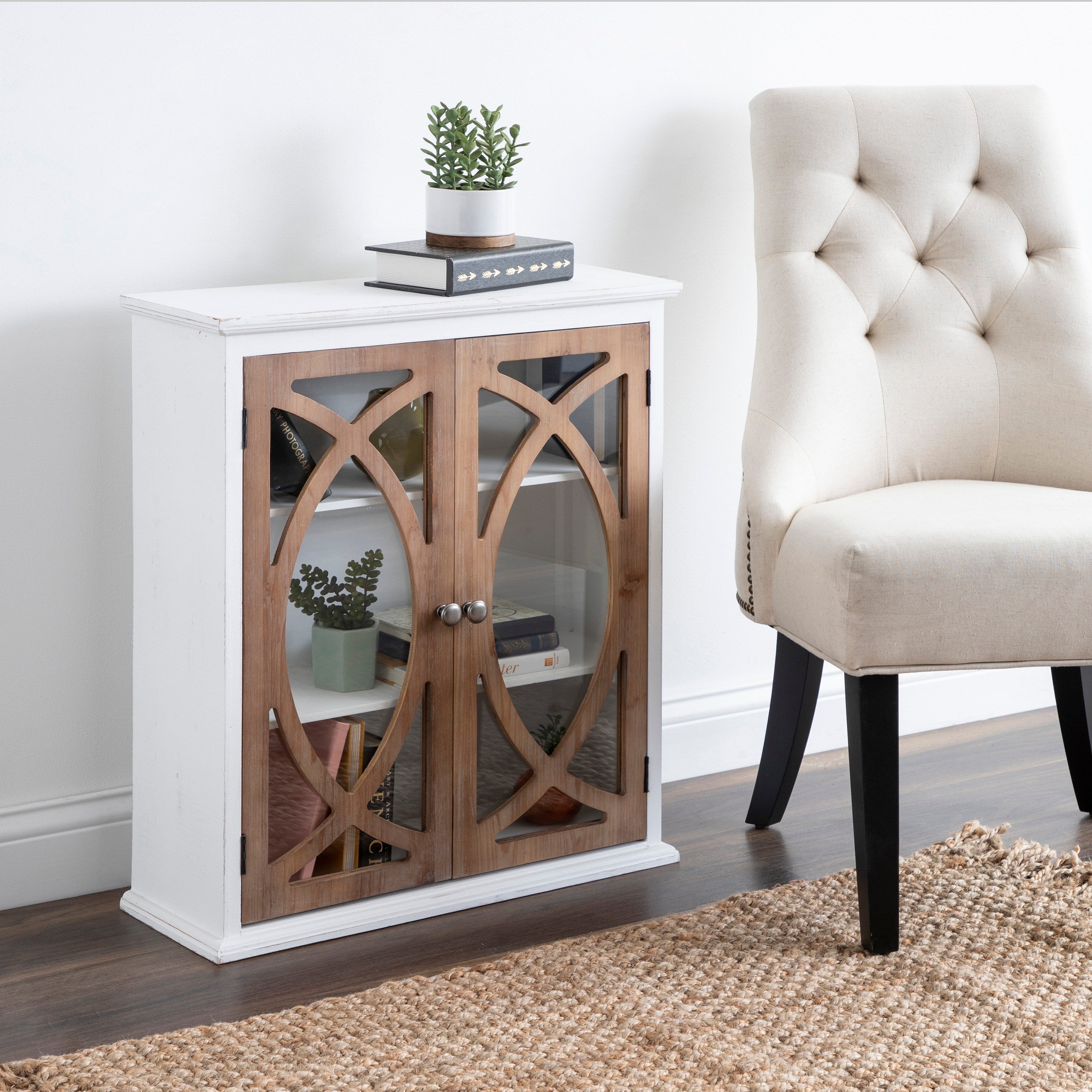 Cabinet 24x8x28 White Brown 7