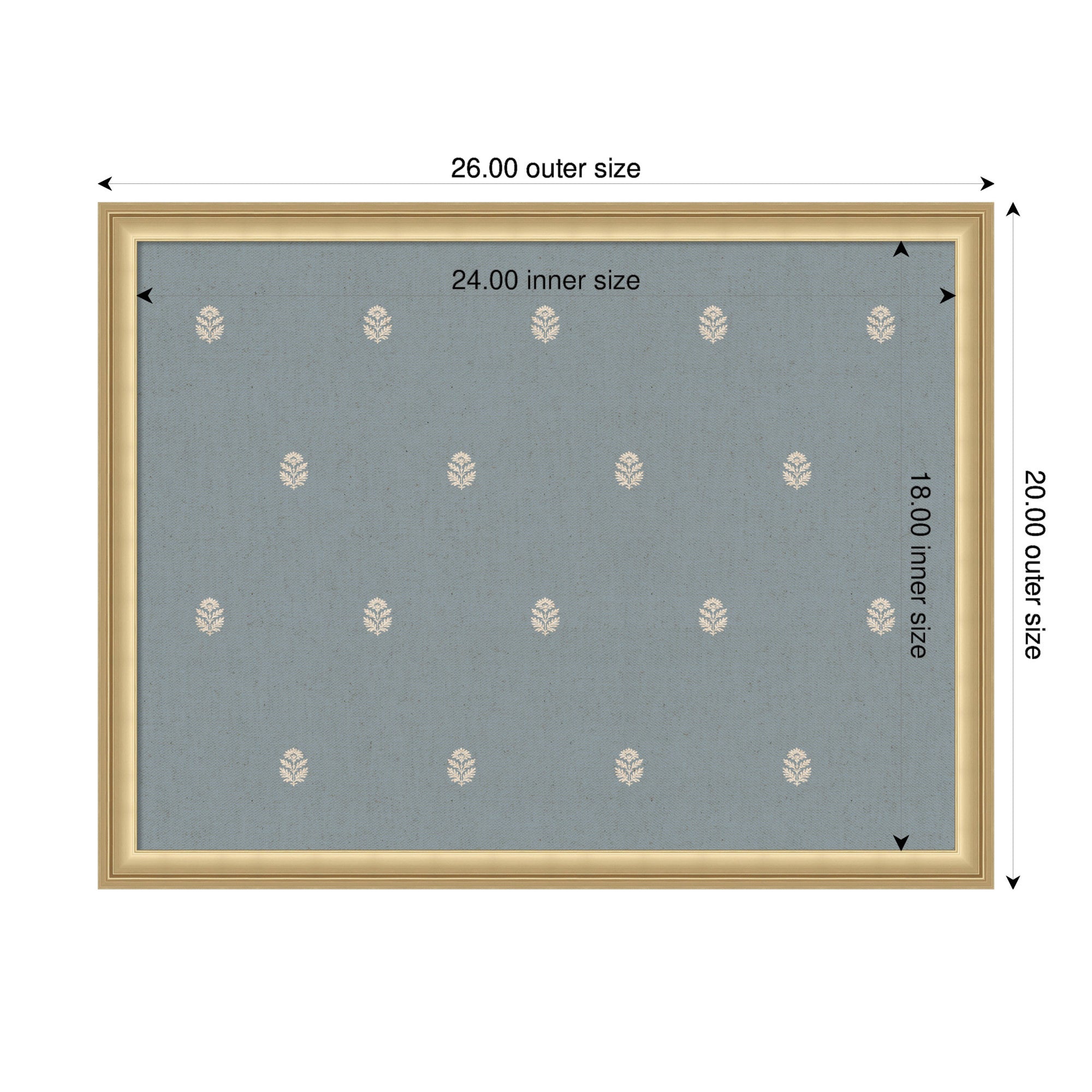 Pinboard Blue Botanical Block Print
