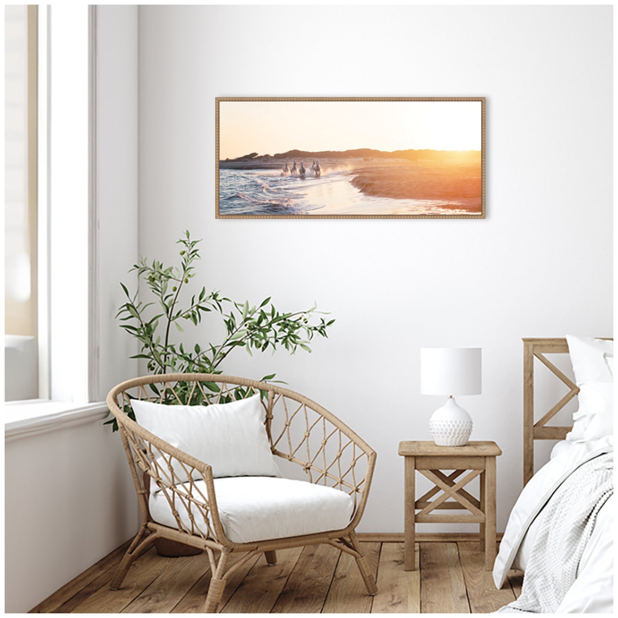 Camargue Horses XXIX by Laura Evans Framed Canvas Wall Art Print