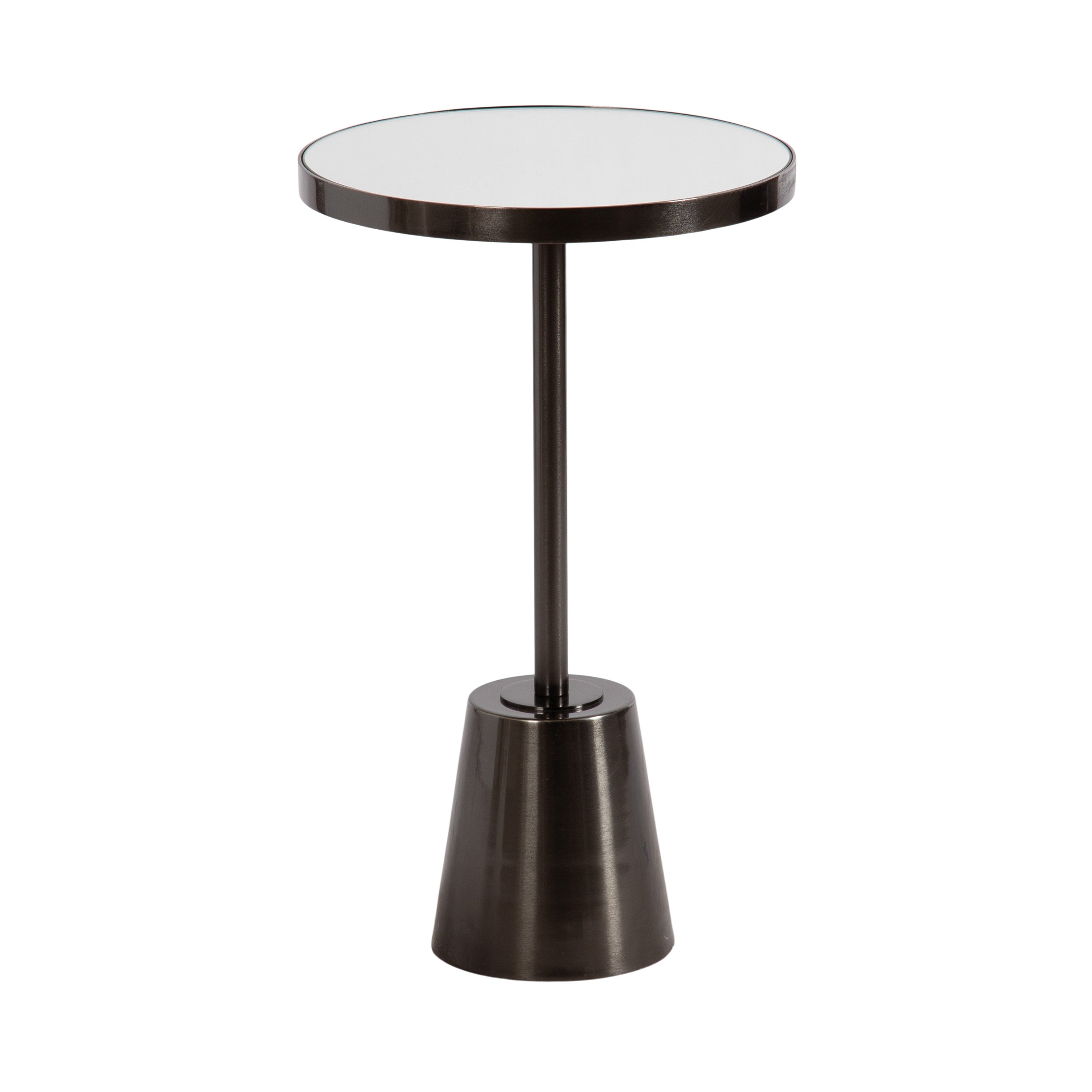 Side Table Mirror Pewter 14x14x24 1