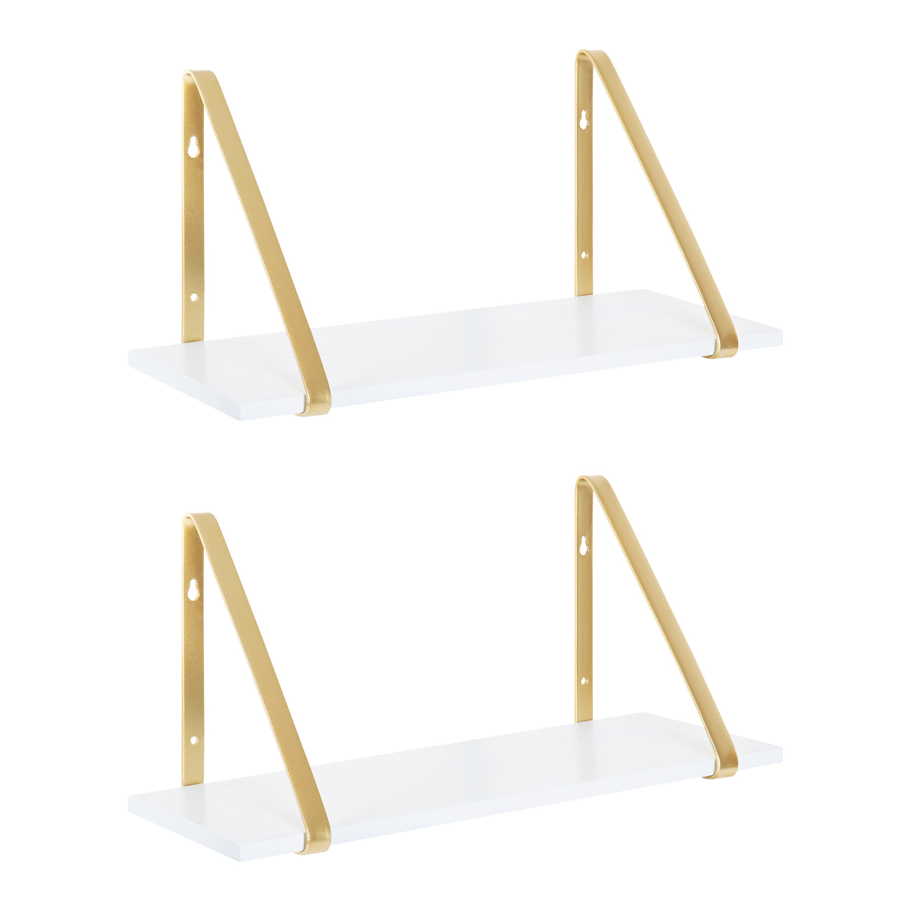 Floating Shelf White Gold 2 Pk-18" 1