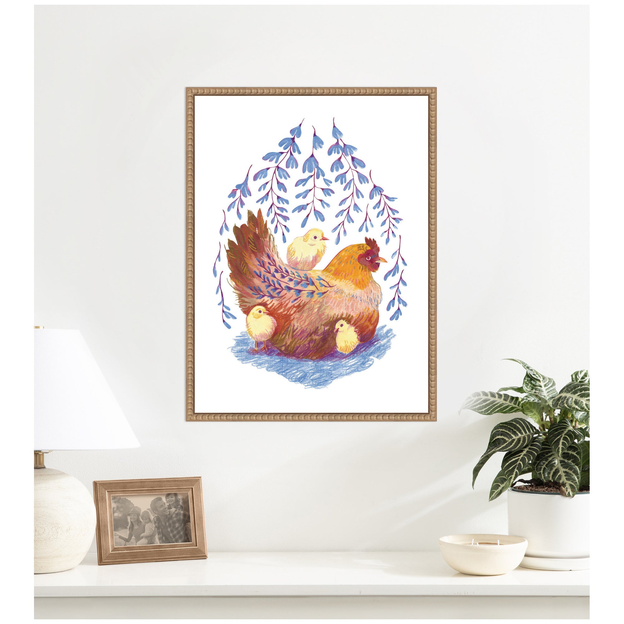 Whisteria Hen by Lucia Gianello Framed Canvas Wall Art Print