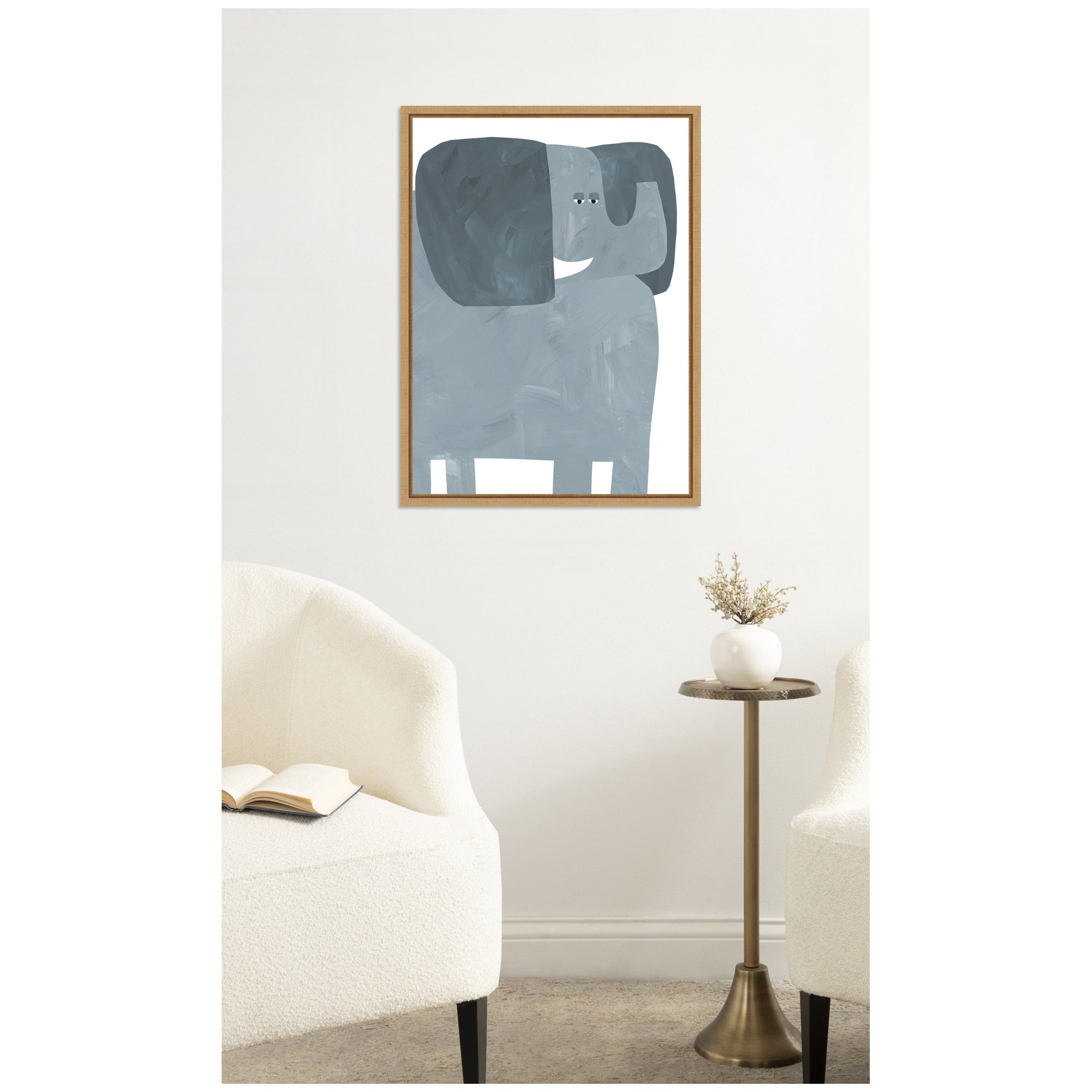 Mr Elephant by Alicia Abla Framed Canvas Wall Art Print