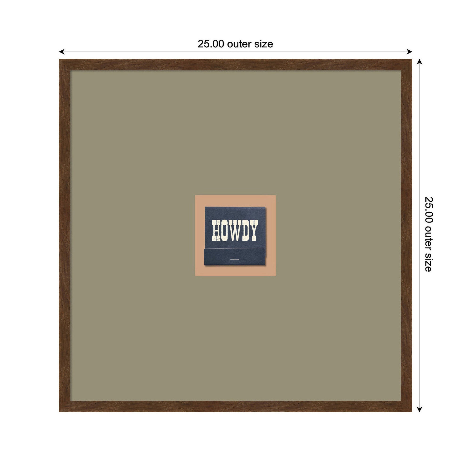 Howdy Matchbook Blue Square by Megan Ryan Framed Wall Art Print