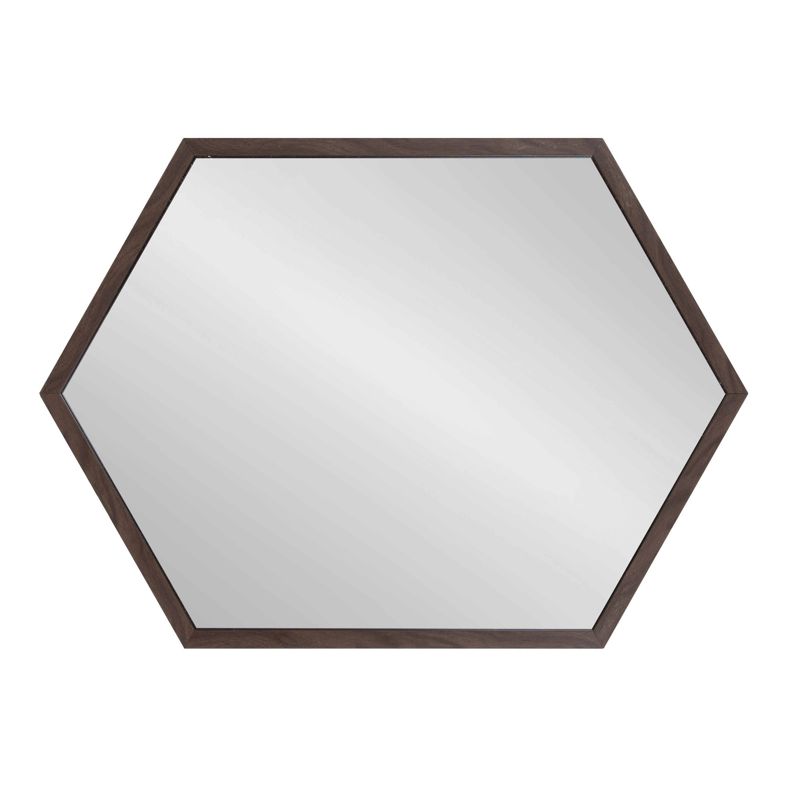 Hexagon Mirror 22x31 Walnut Brown 6