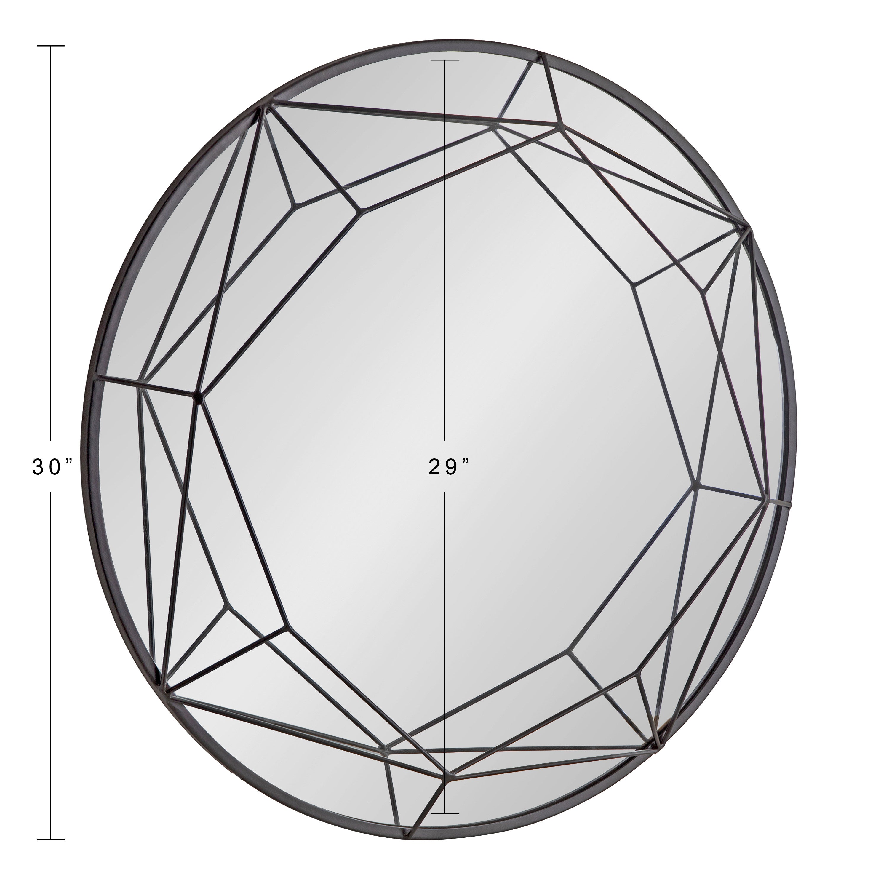 Decorative Mirror Black 30" Diameter 5