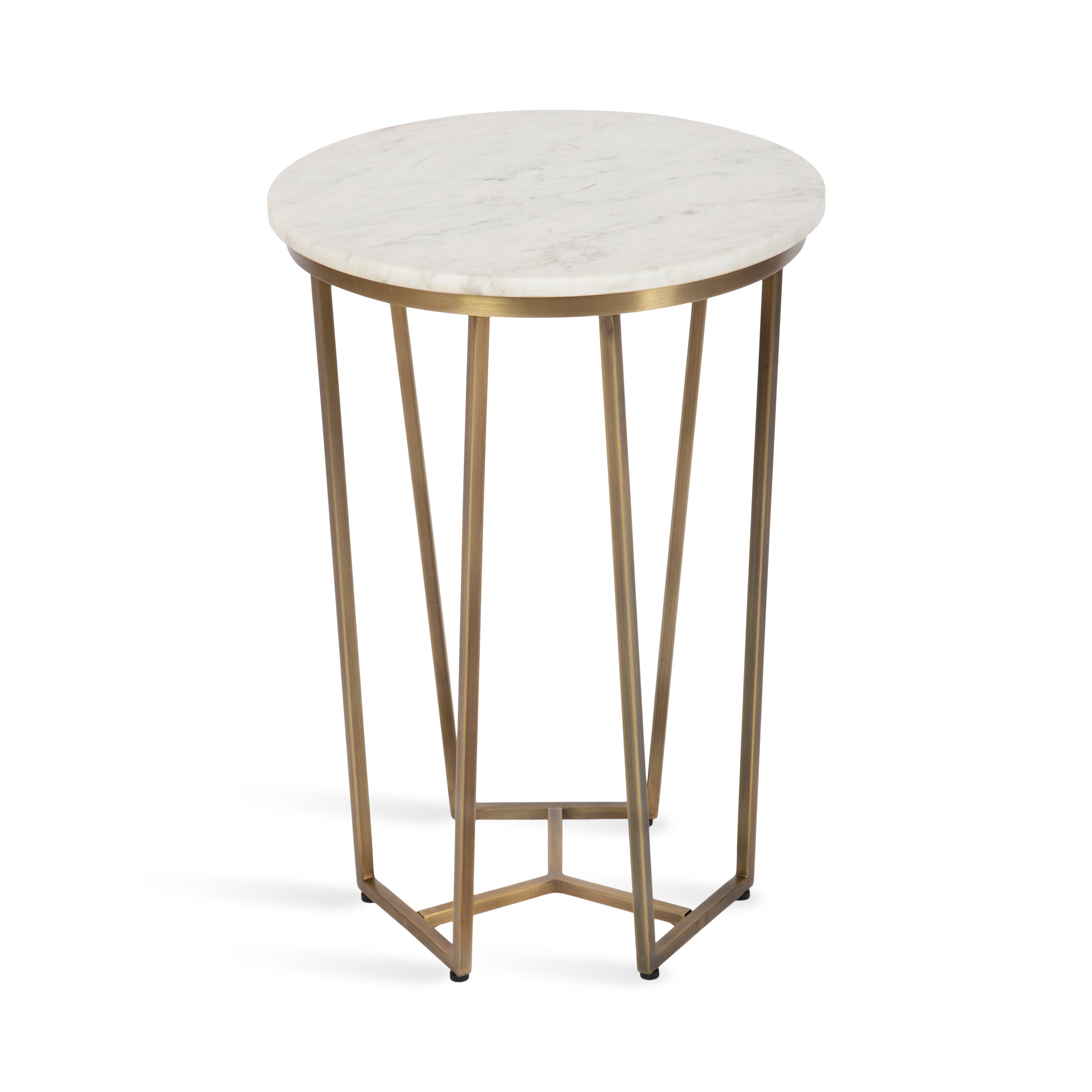 Side Table White Gold 16x16x24 5