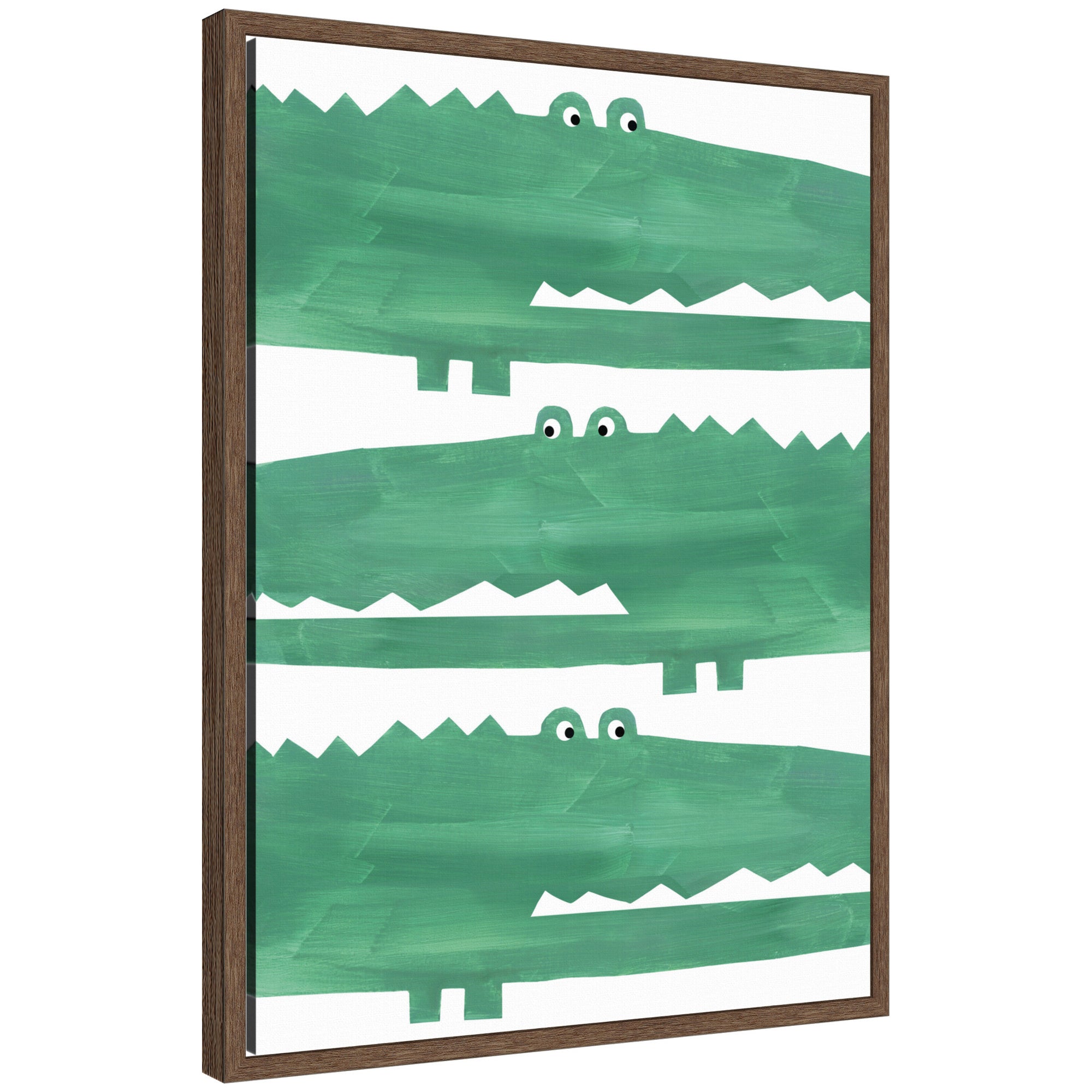 Chomp Chomp Crocodile by Alicia Abla Framed Canvas Wall Art Print