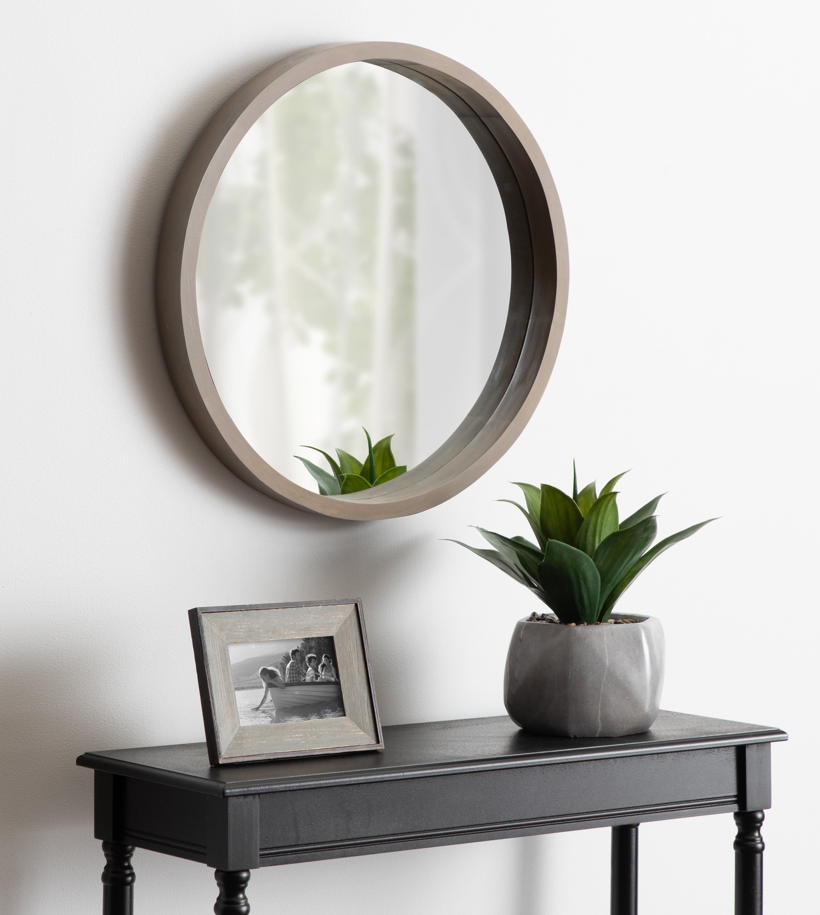 Round Mirror Gray 22" Diameter 6