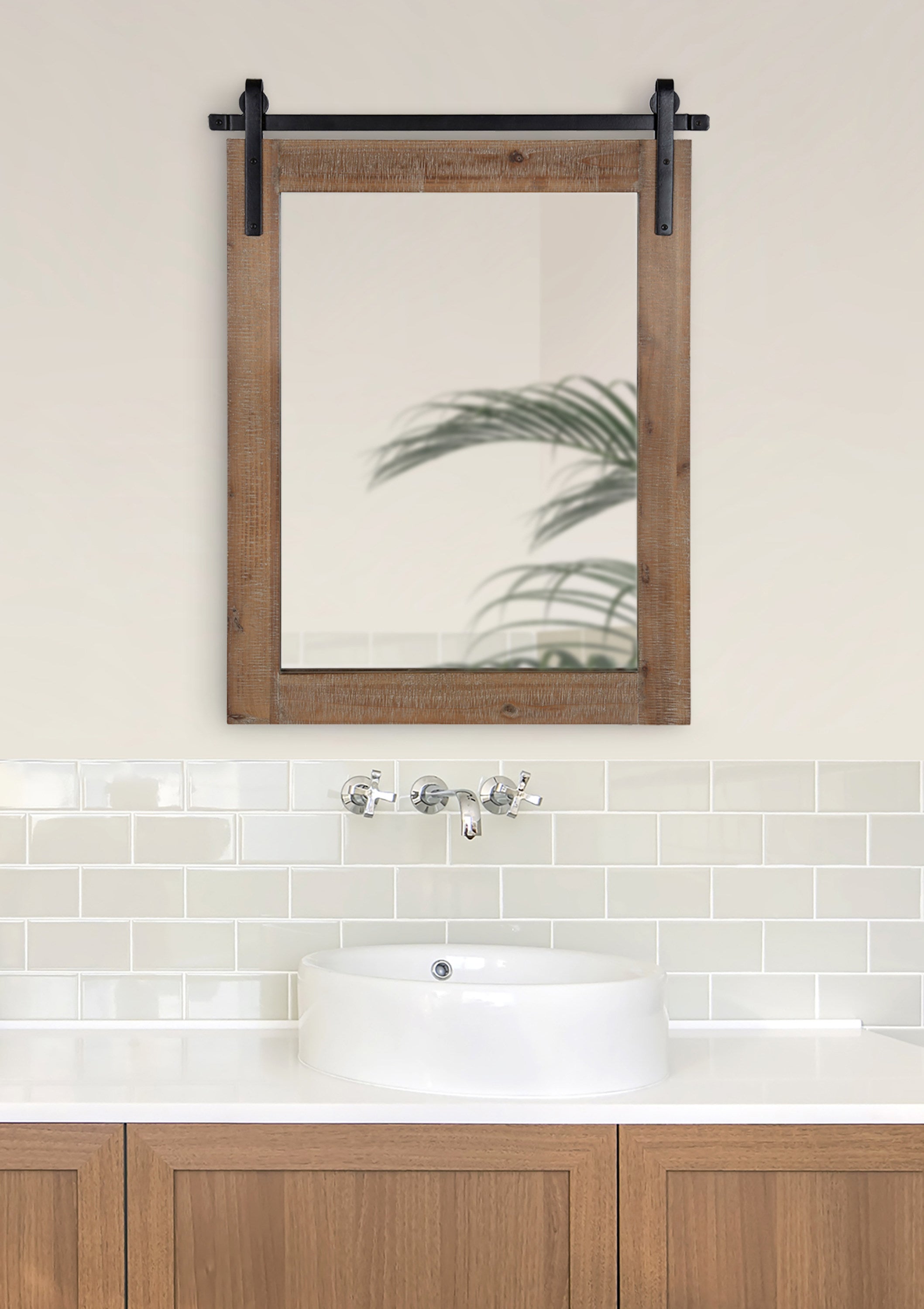 Rectangle Mirror Rustic Brown 22x30 7