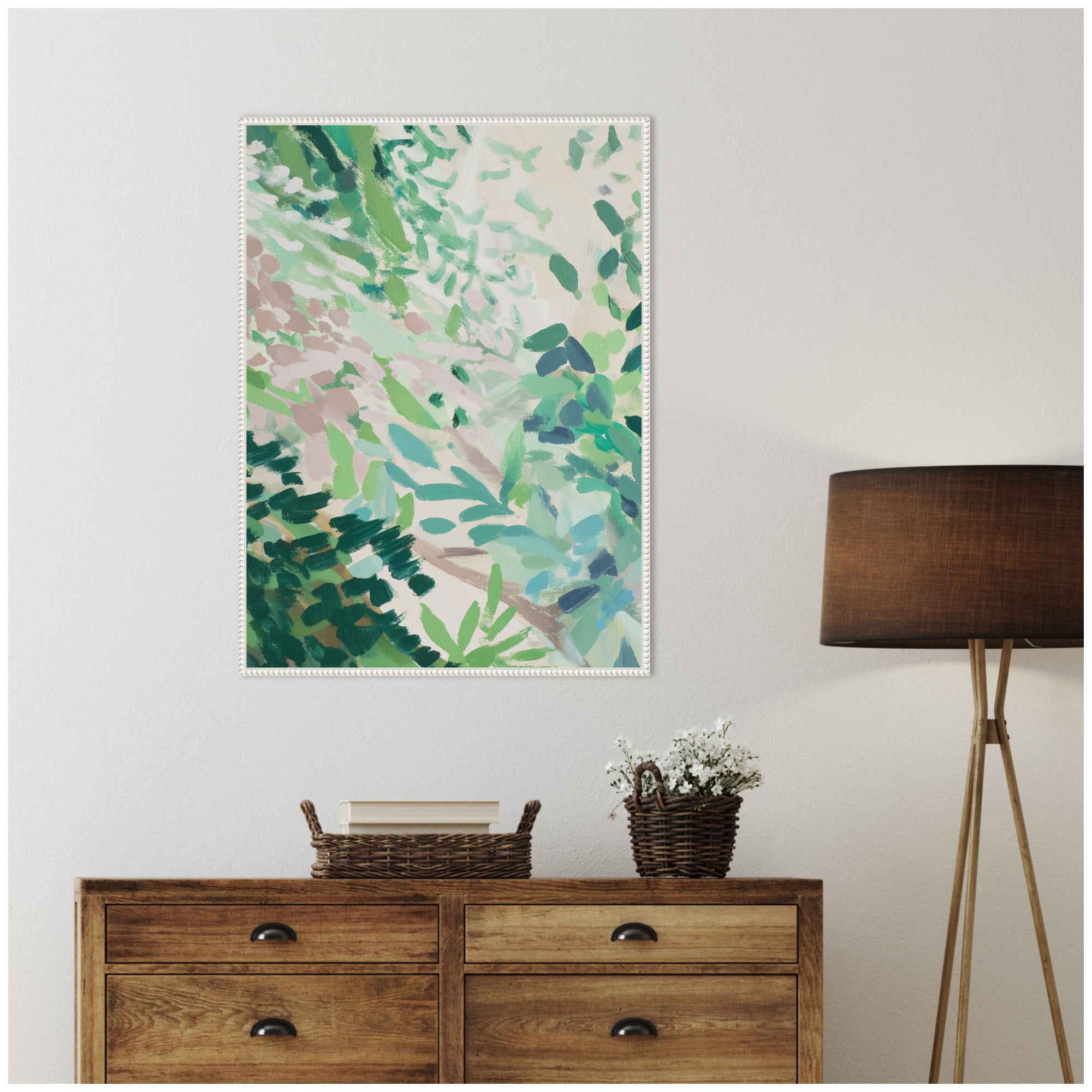 Framed Canvas 28x38 Sylvie Beaded White 5