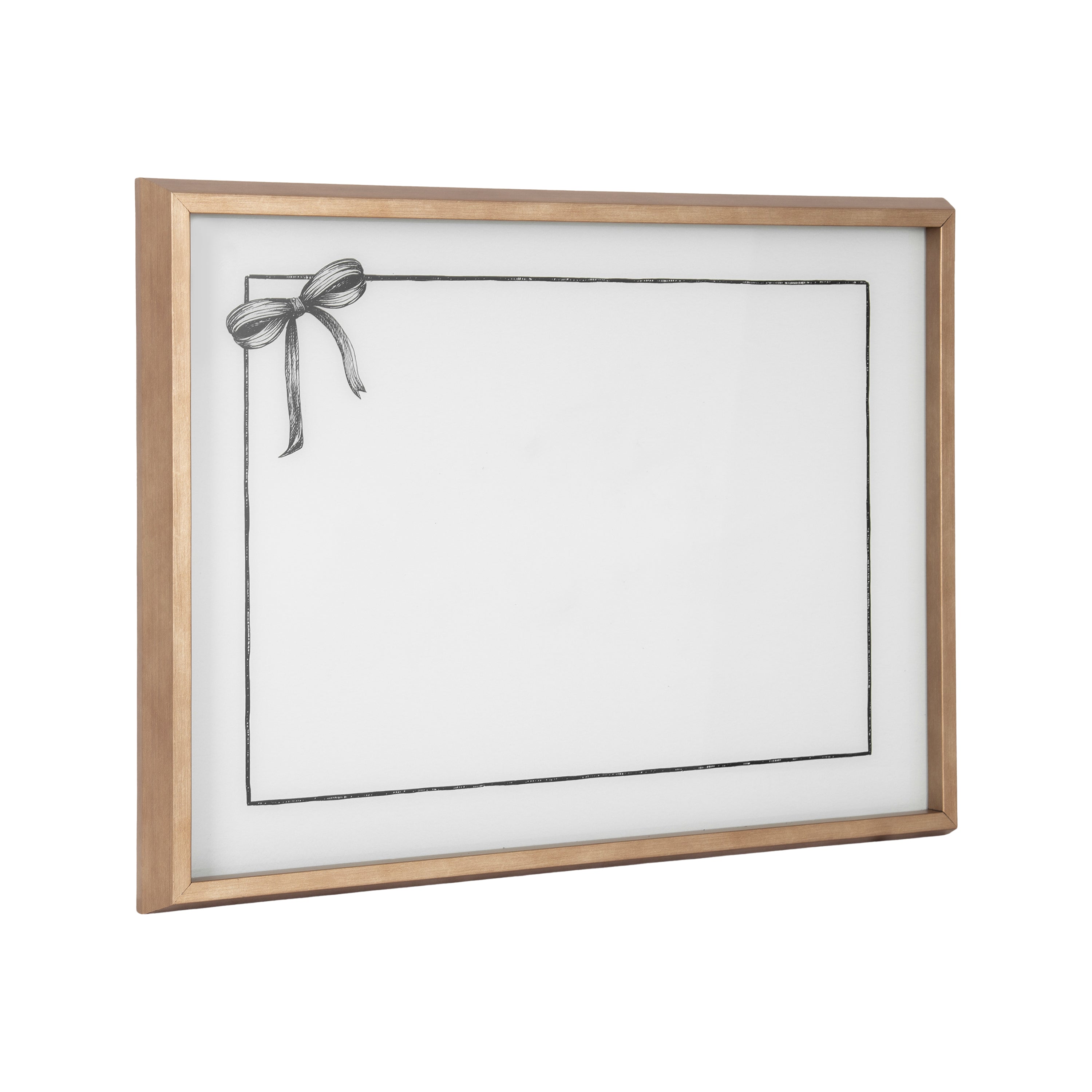 Coquette Black Bow Frame Horizontal by The Creative Bunch Studio Framed Glass Dry Erase Wall Art White Board