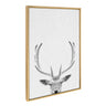 Sylvie Deer Portrait Framed Canvas by Simon Te Tai