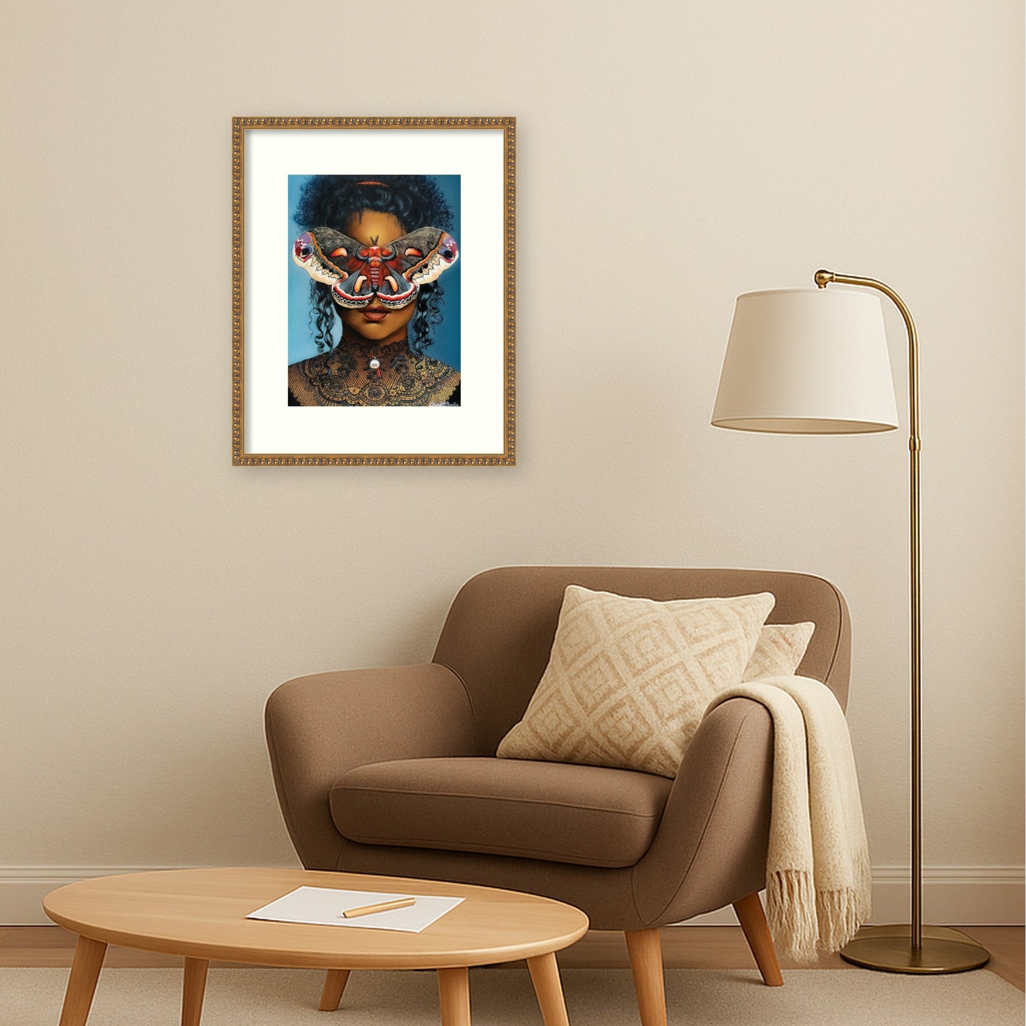 Framed Art 17 x 21 Bradford Bead Gold 5