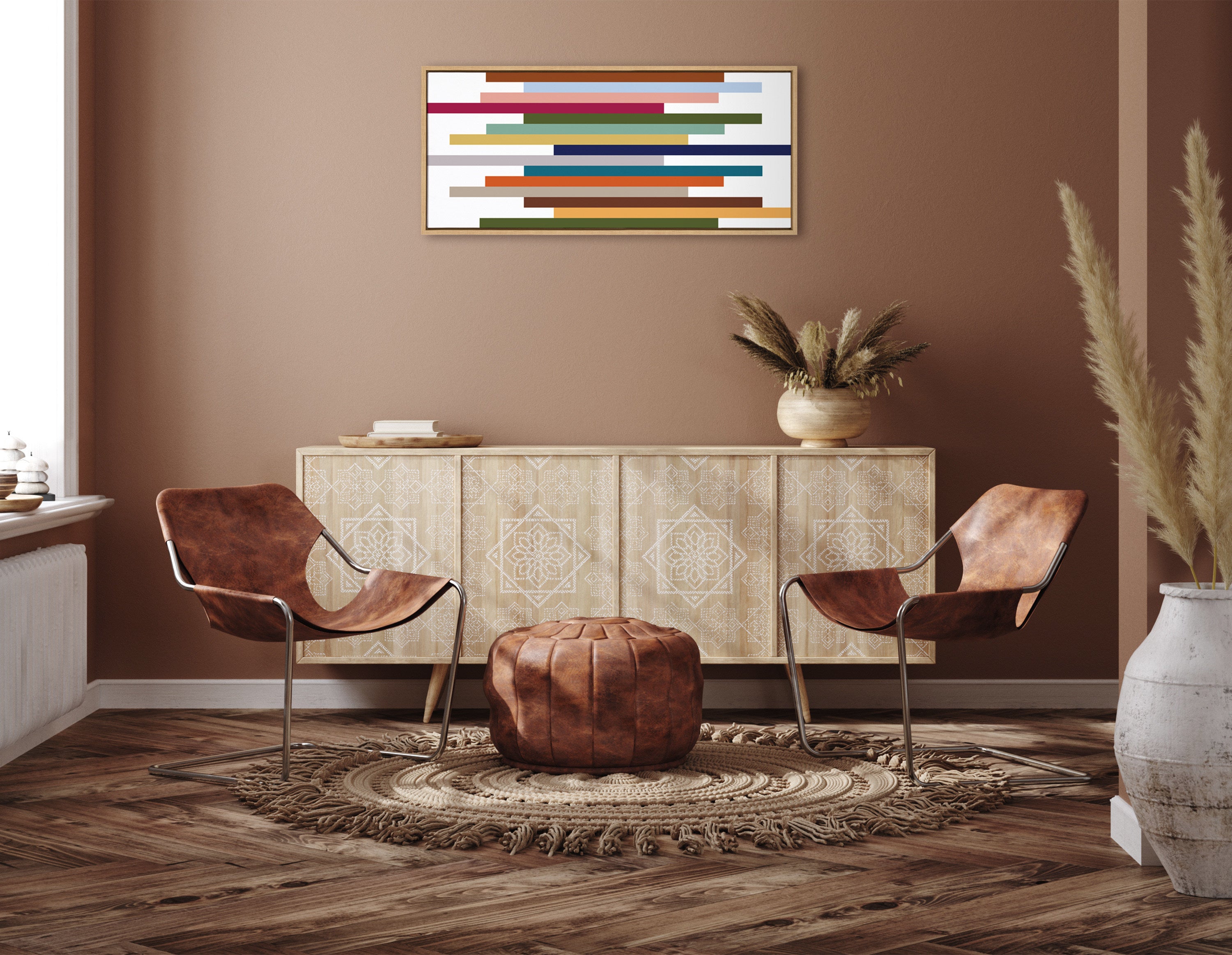 Framed Canvas 18x40 Sylvie Natural 5