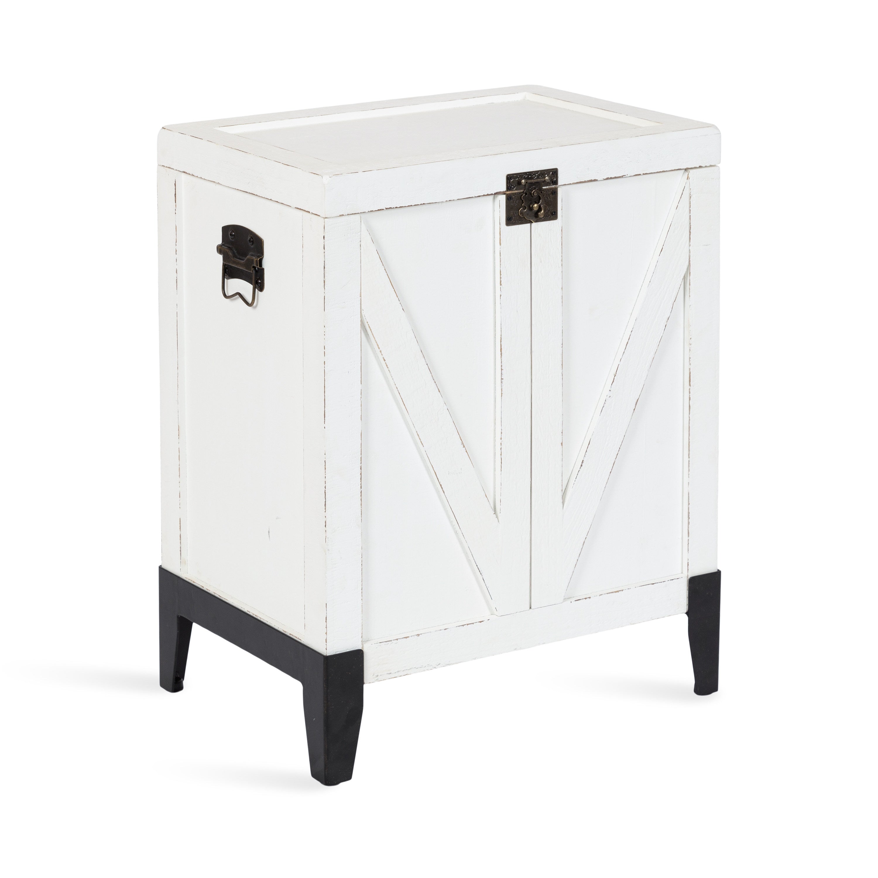 Cates Wood Side Table with Trunk Storage