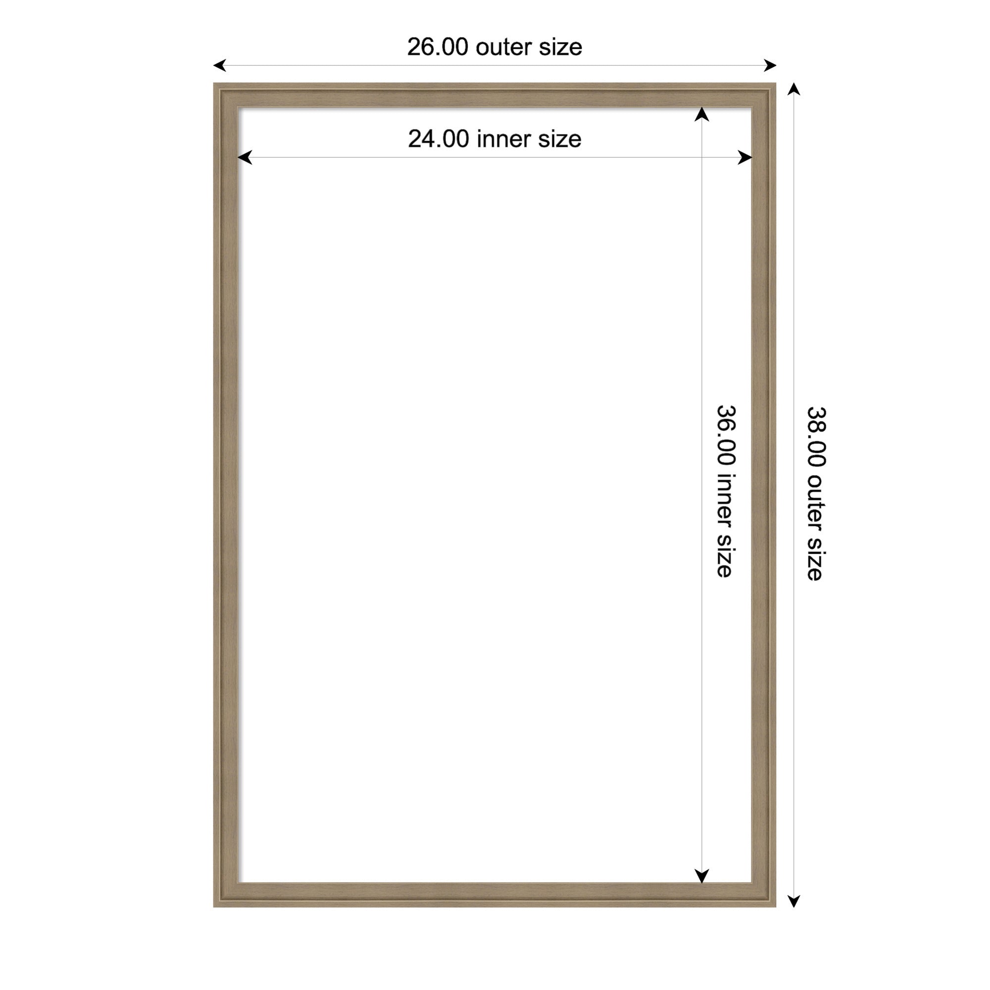 Dry Erase Board Florence Light Brown 26x38 2