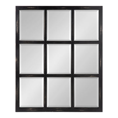 Windowpane Mirror Black 26x32 1
