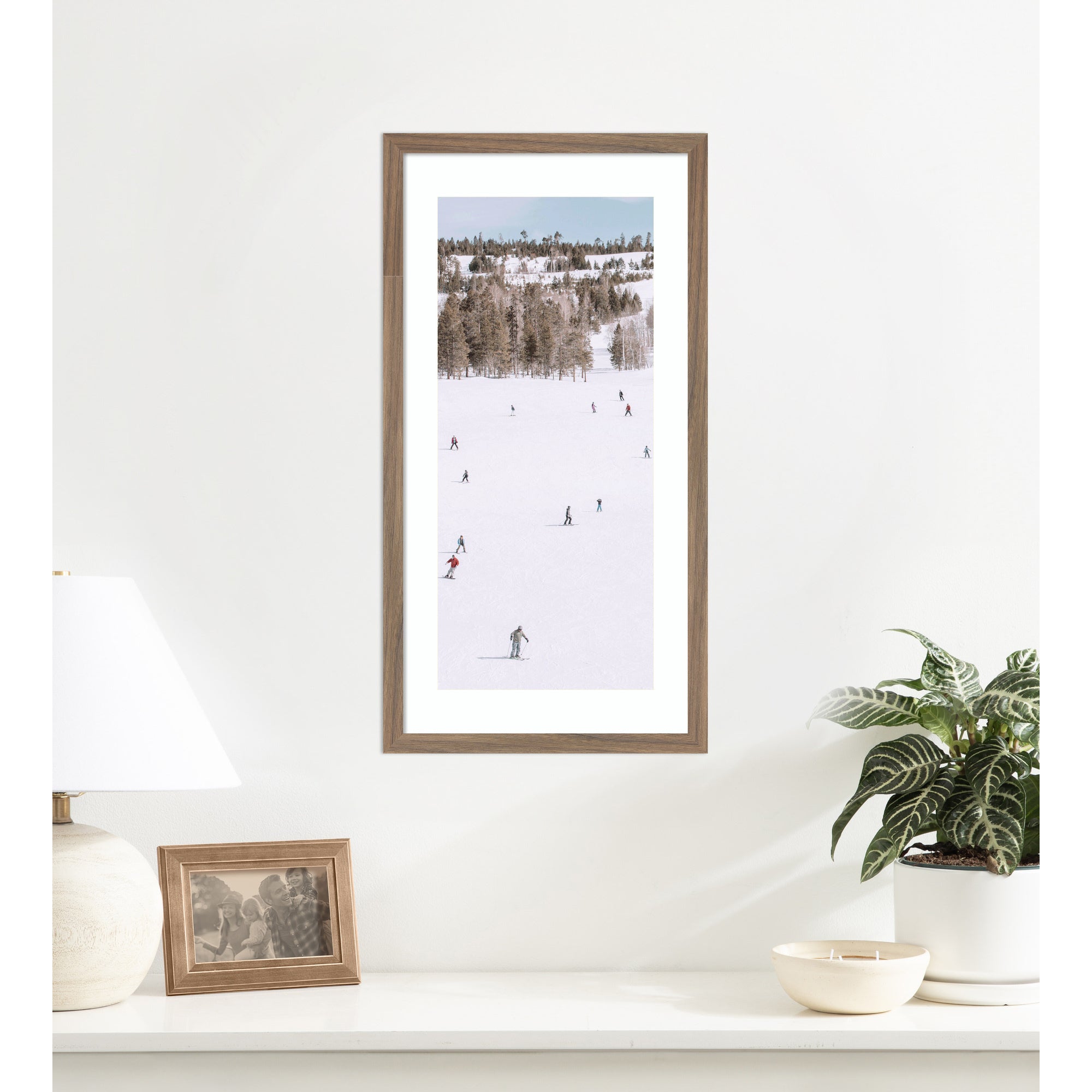 Framed Art Svelte Walnut 13x25 6