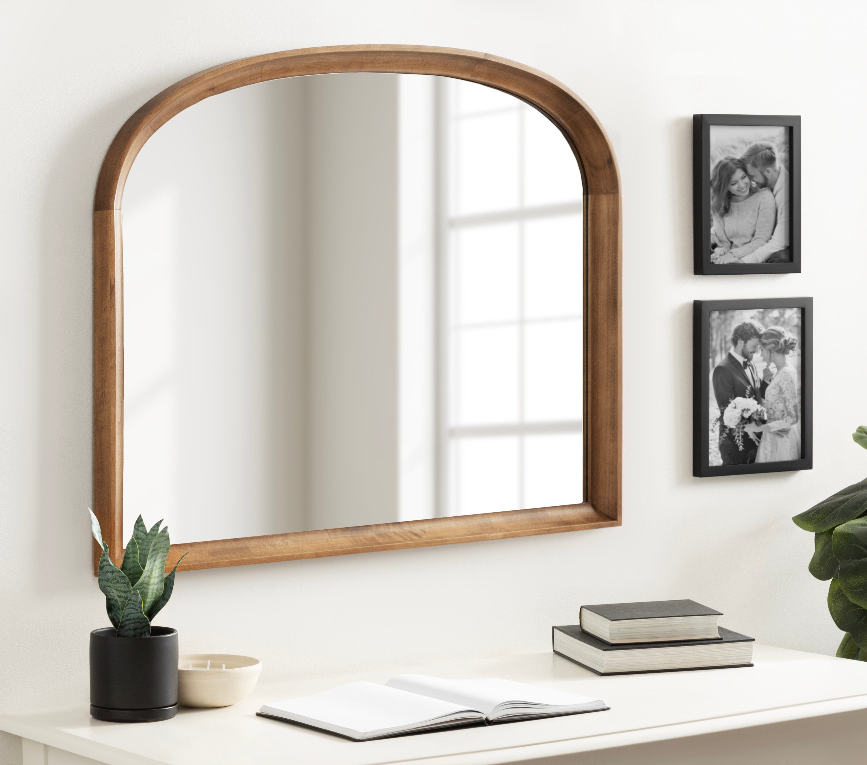 Arch Mirror Rustic Brown 34x28 6