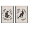 Sylvie Beaded Jungle Black and Jungle Black 2 Neutral Linen Bright Framed Canvas Art Set by Alexander Ginzburg