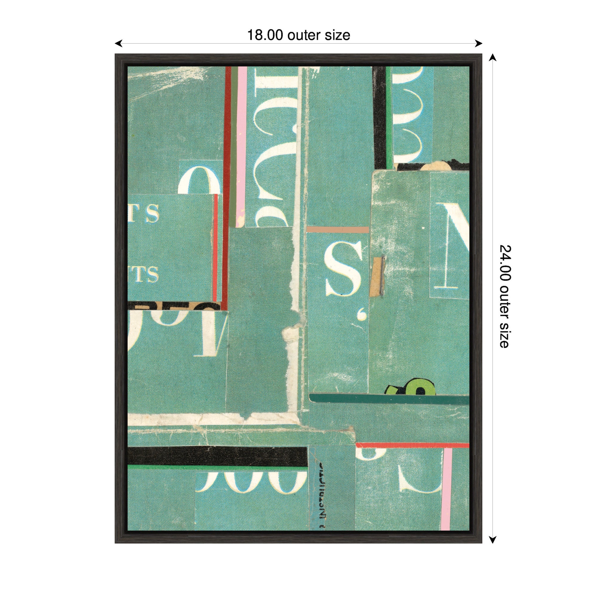 Typography Green FC by Felicia Dadak Framed Canvas Wall Art Print
