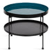 Coffee Table 26" Diameter Teal Black 3