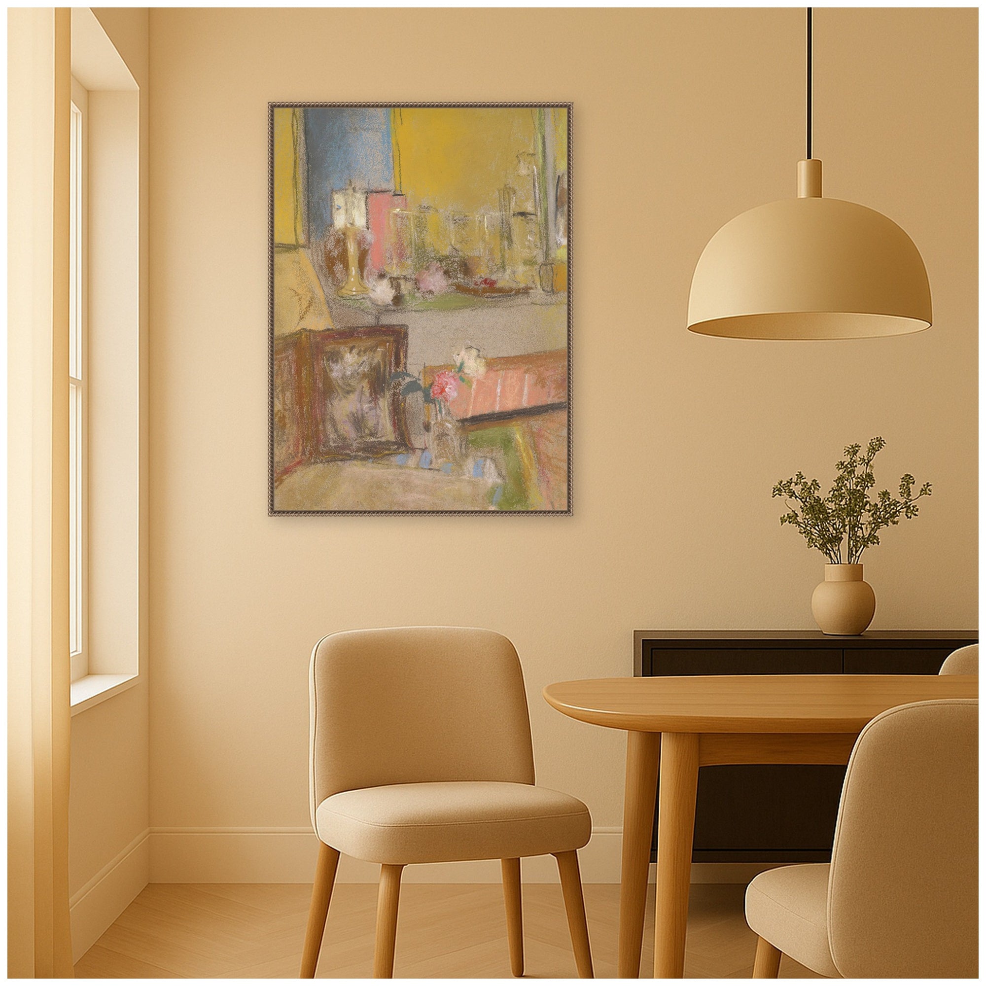 Framed Canvas 28x38 Sylvie Beaded Dark Gold 6