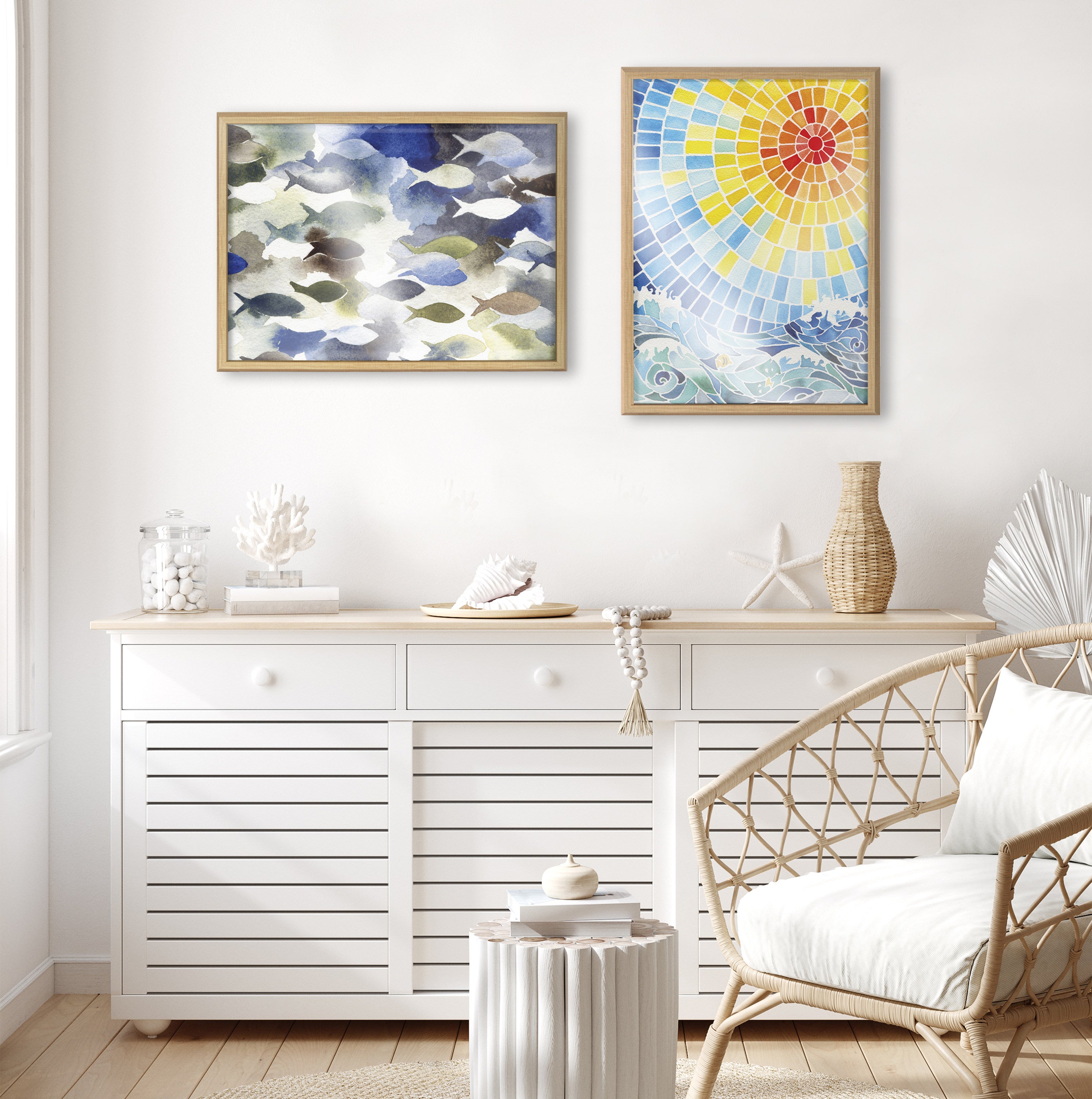 Blake Under the Hawaiian Sun Framed Printed Glass by Janet Meinke-Lau