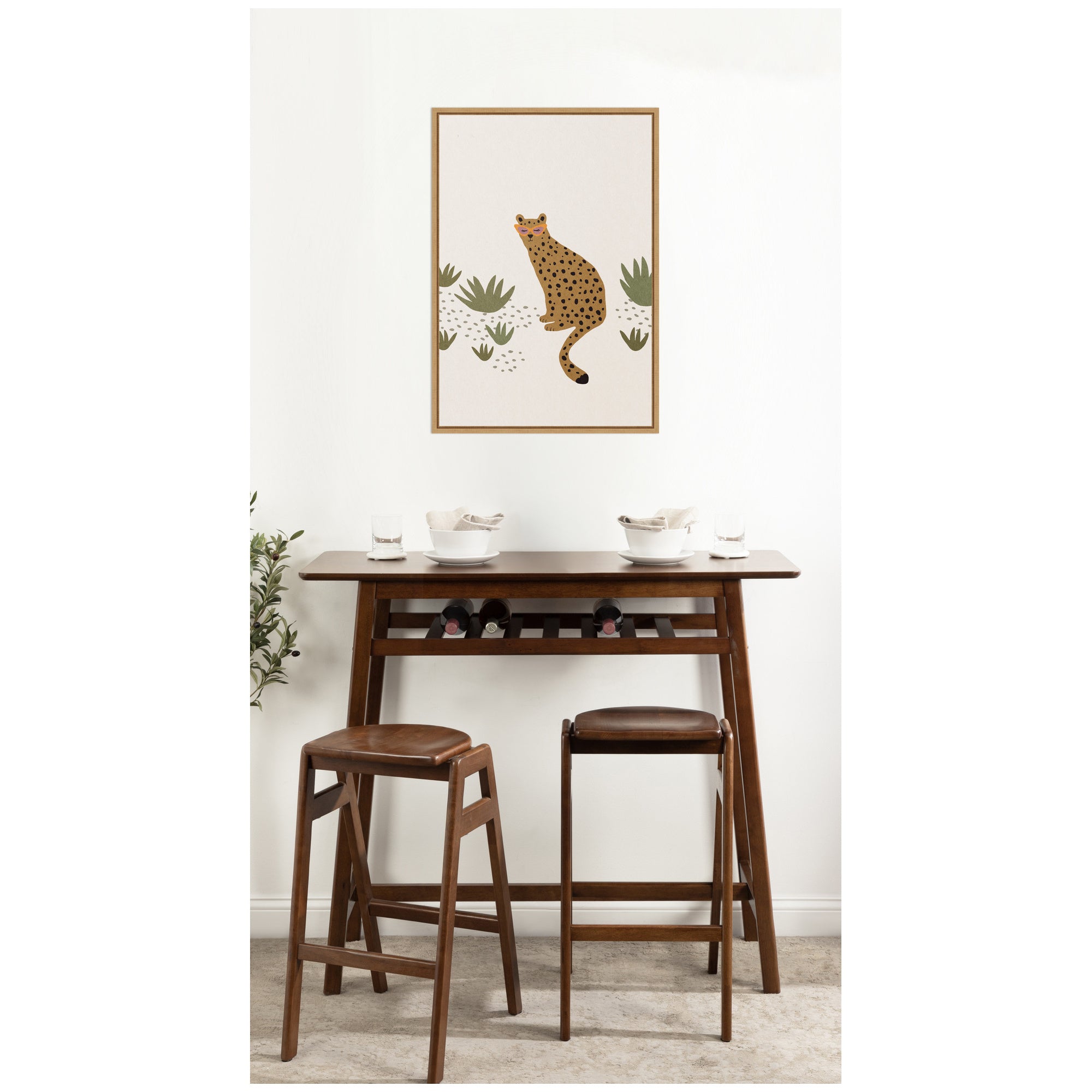 Leopard II by July Art Prints Framed Canvas Wall Art Print